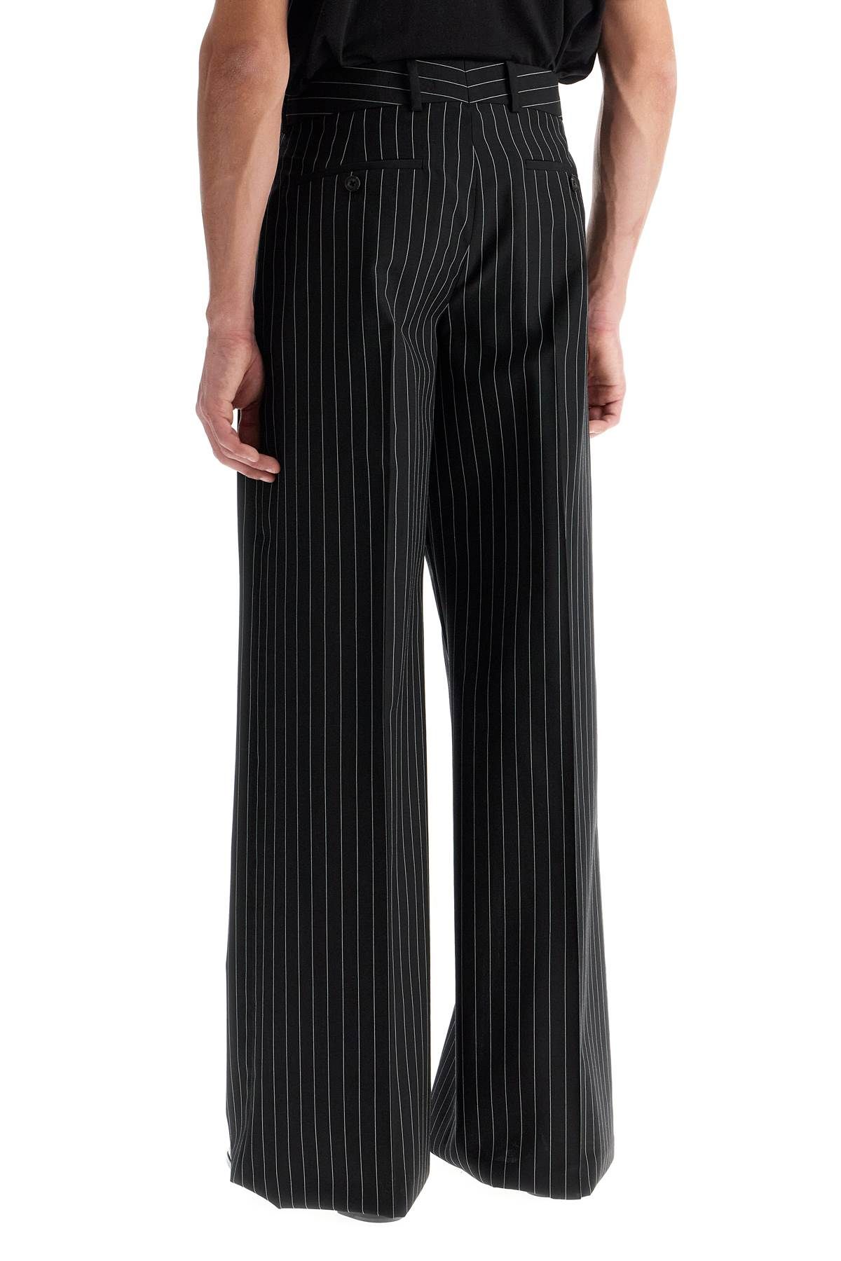 Shop Alexander Mcqueen Low-waisted Pinstripe In Black