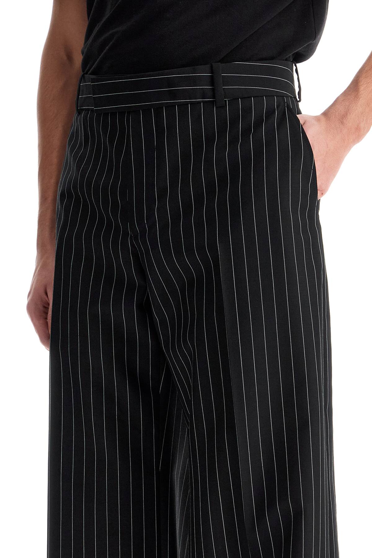 Shop Alexander Mcqueen Low-waisted Pinstripe In Black