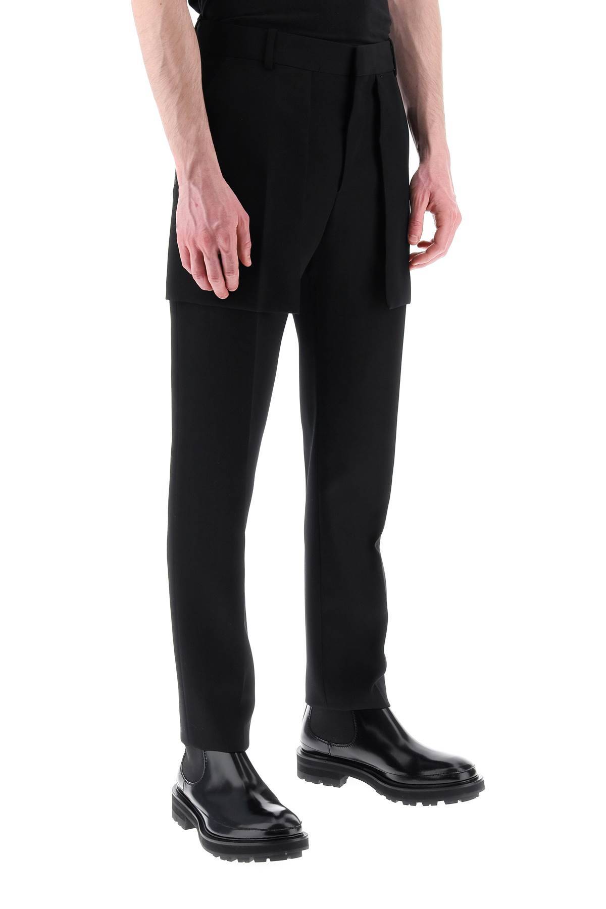 Shop Alexander Mcqueen Exposed Pocket Barathea Trousers In Black