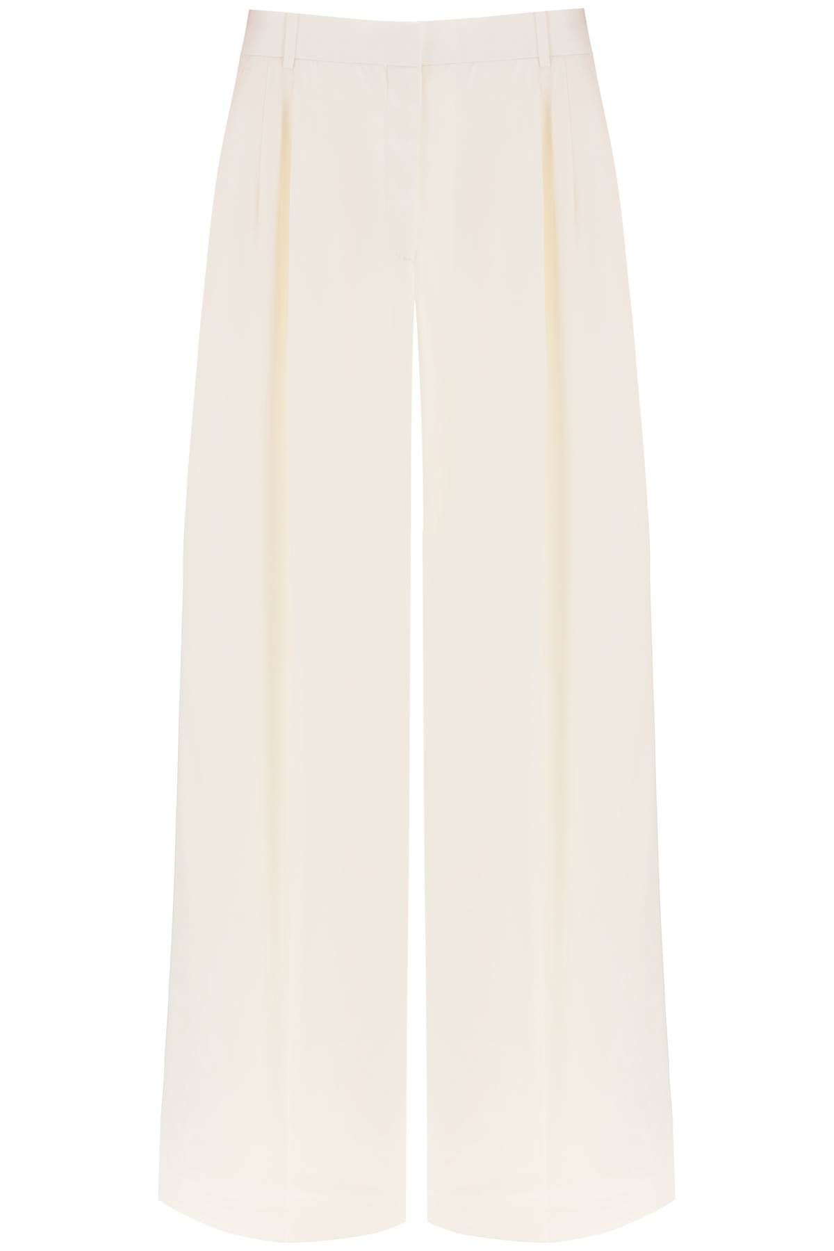 Shop Alexander Mcqueen Double Pleated Palazzo Pants With In White