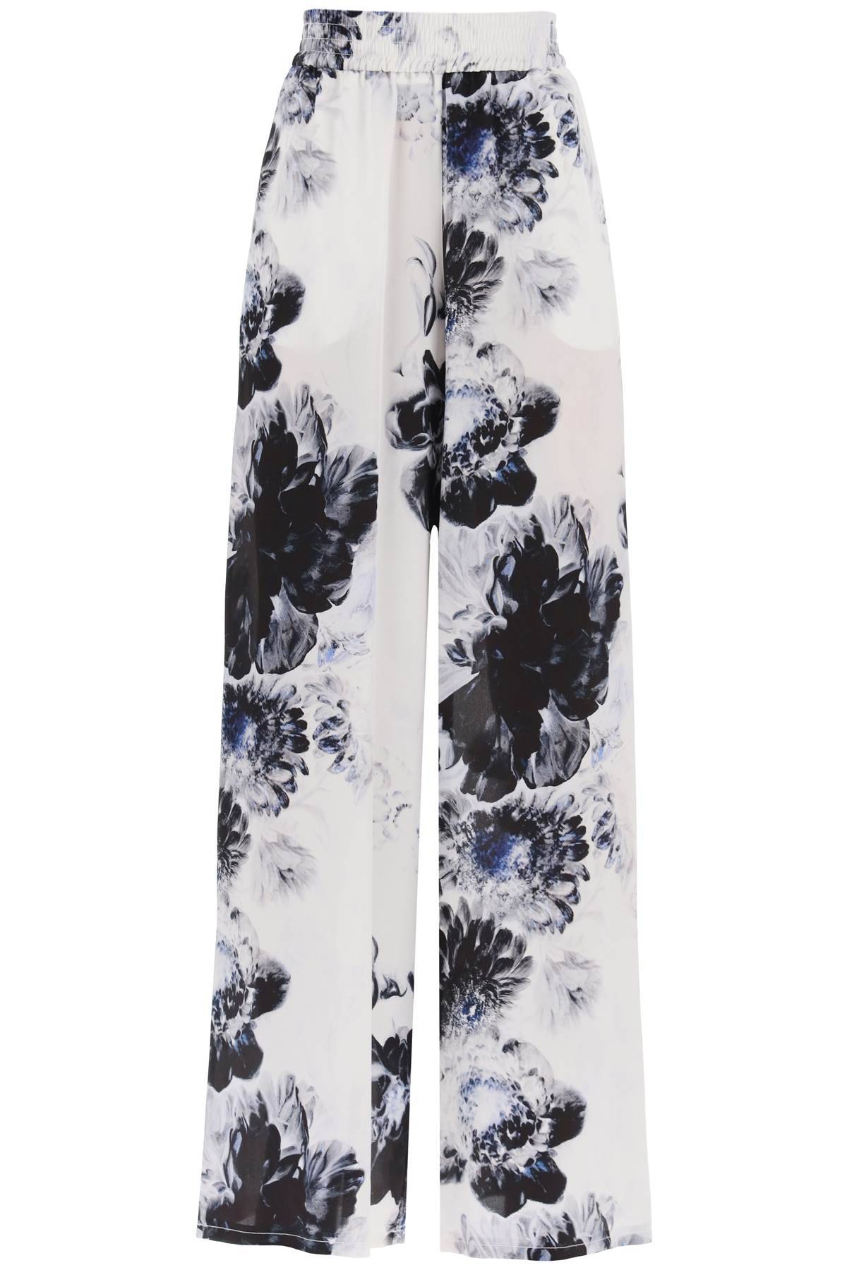 Shop Alexander Mcqueen Orchid Pajama Pants In White,blue