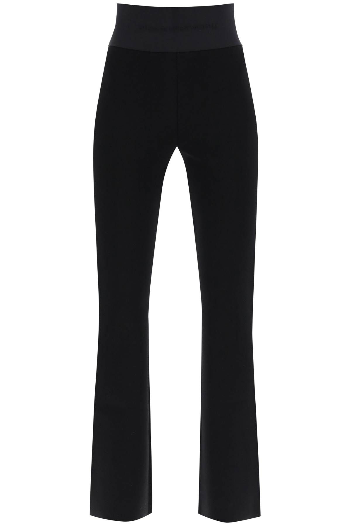 Shop Alexander Wang Flared Pants With Branded Stripe In Black