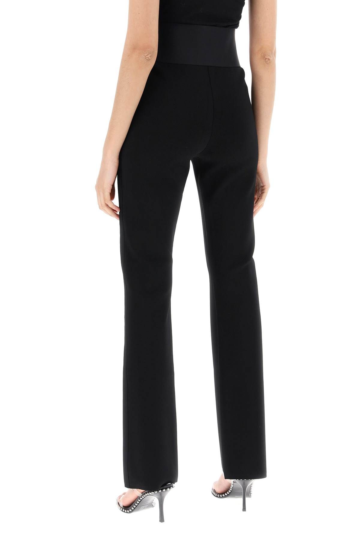 Shop Alexander Wang Flared Pants With Branded Stripe In Black