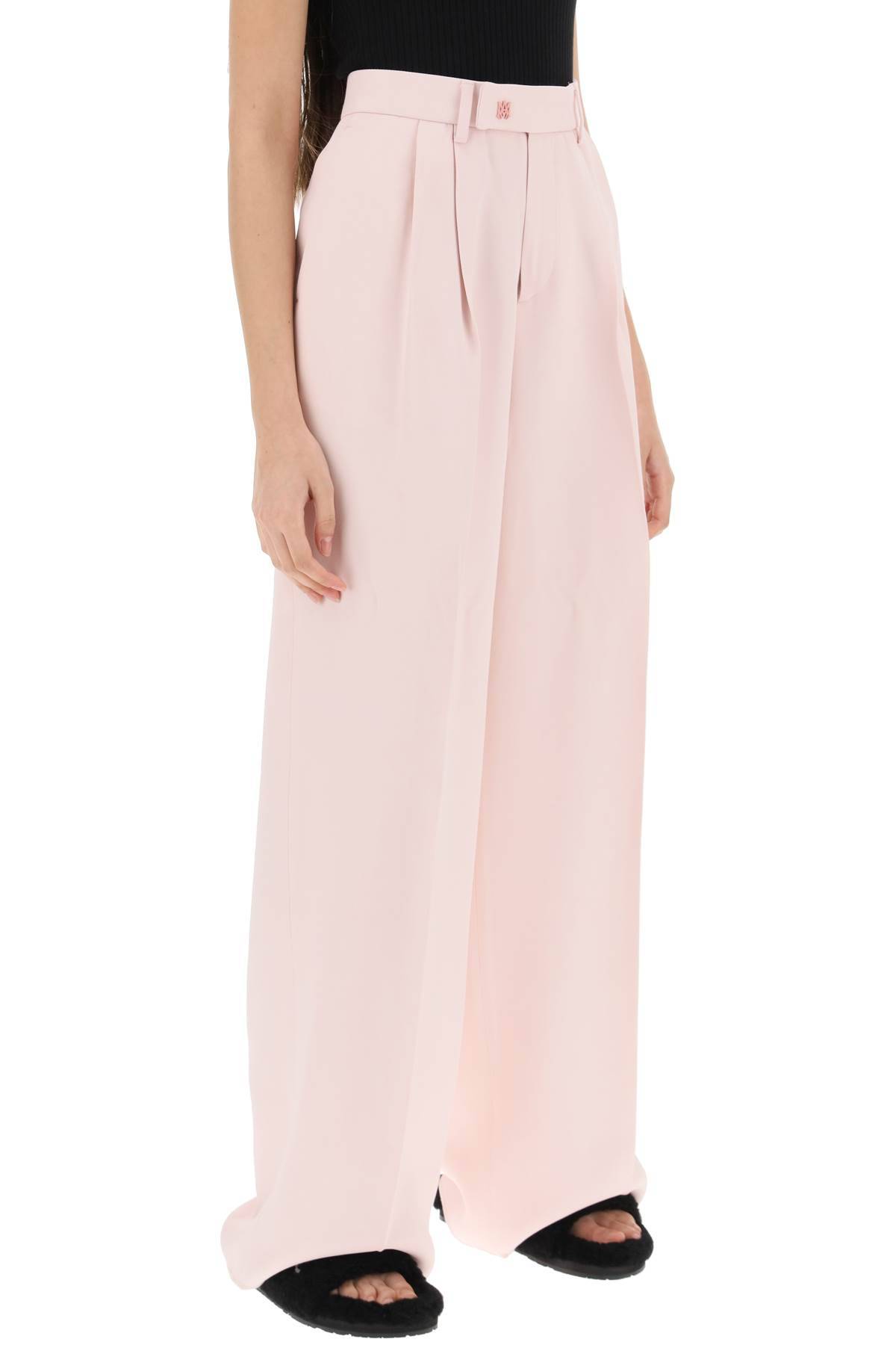 Shop Amiri Pants With Wide Leg And Pleats In Pink