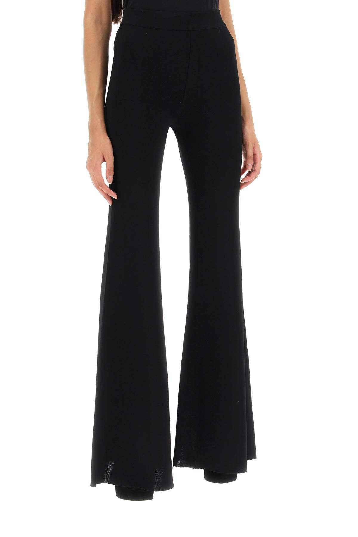 Shop Balmain Technical Jersey Flared Pants In Black
