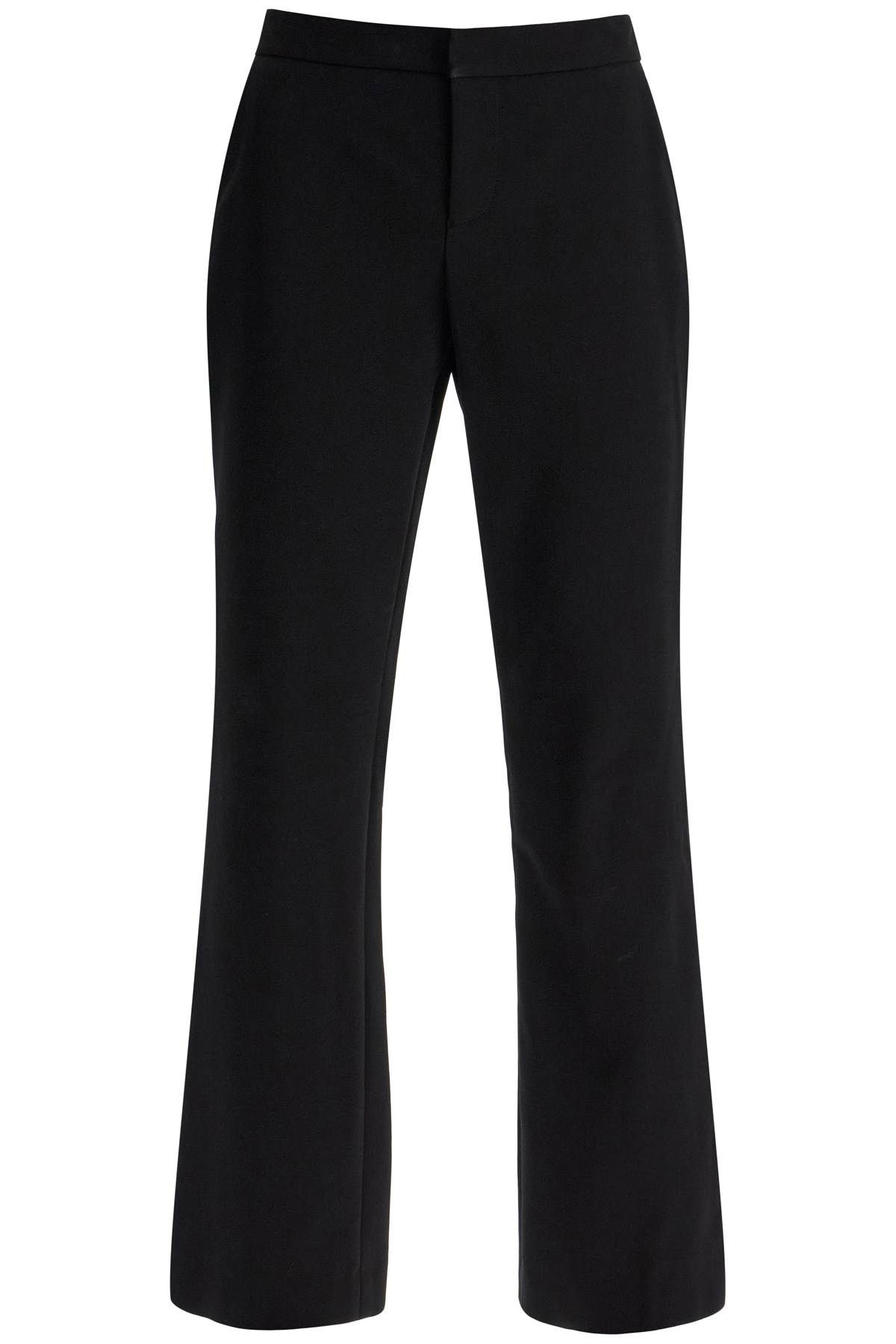 Shop Balmain Bootcut Crepe Pants In In Black