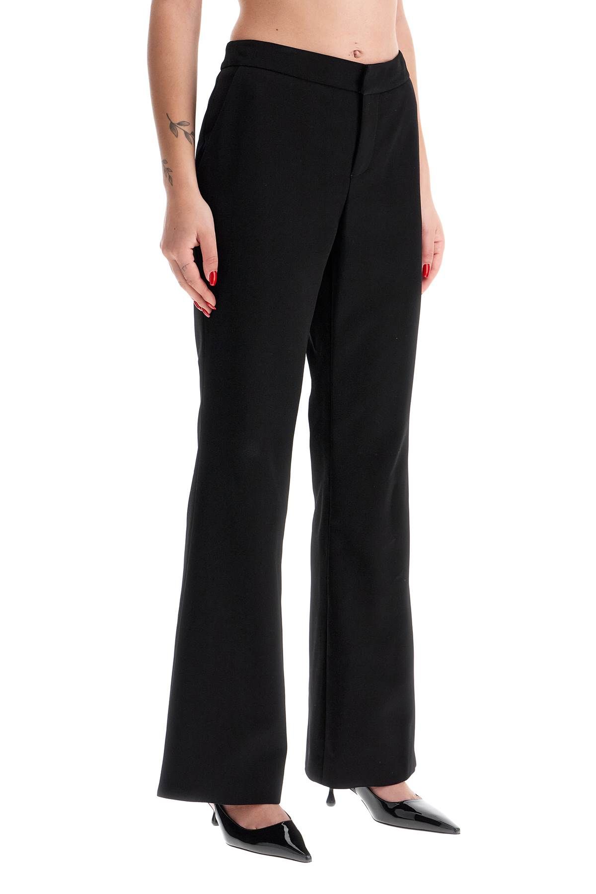 Shop Balmain Bootcut Crepe Pants In In Black