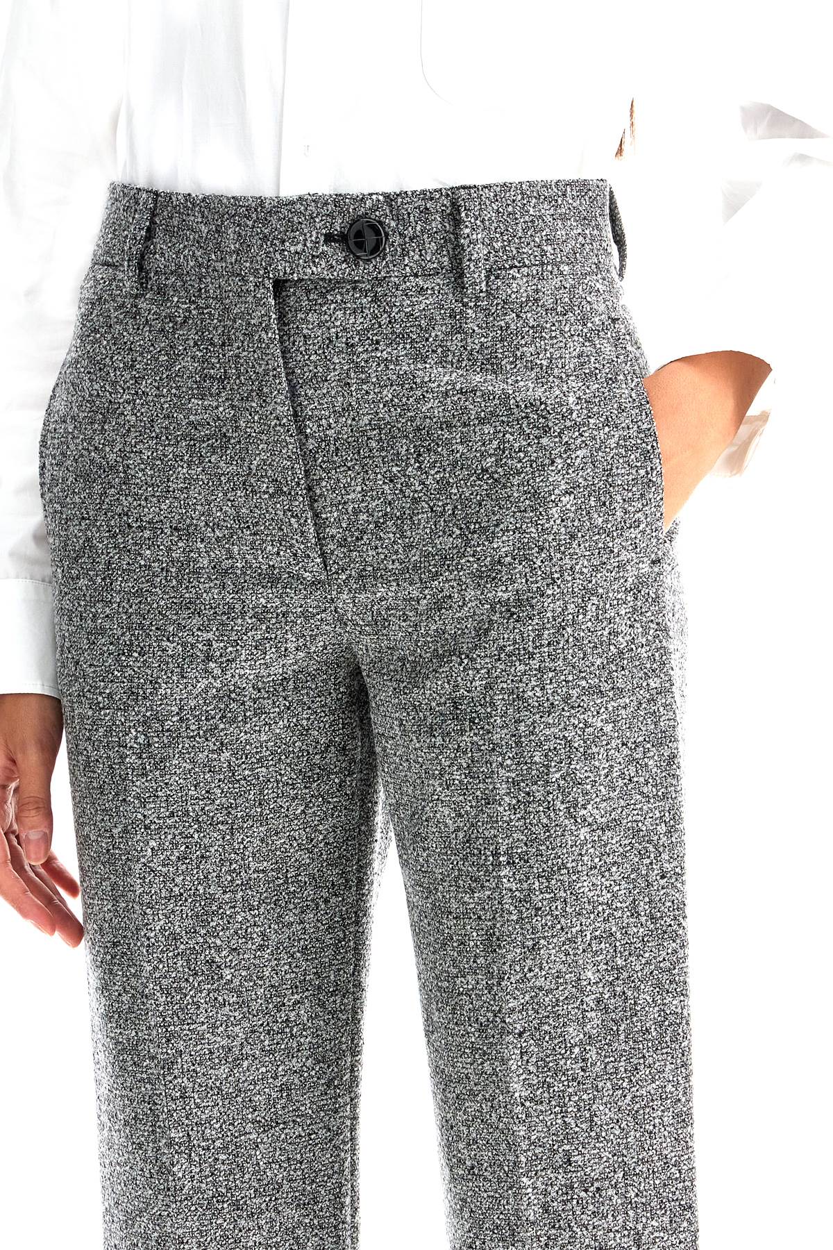 Shop Blazé Milano 'koru Nana Virgin Wool Trousers In Grey