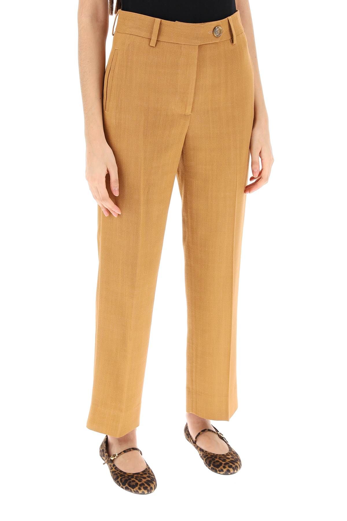 Shop Blazé Milano Santana Peanut Nana Cropped Tailoring Pants In Brown,orange