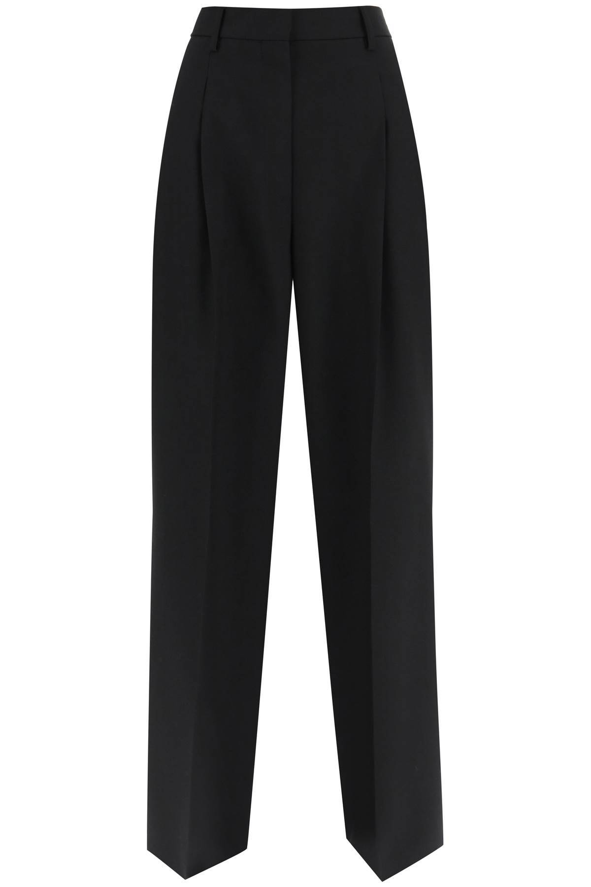 Shop Burberry Wool Pants With Darts In Black