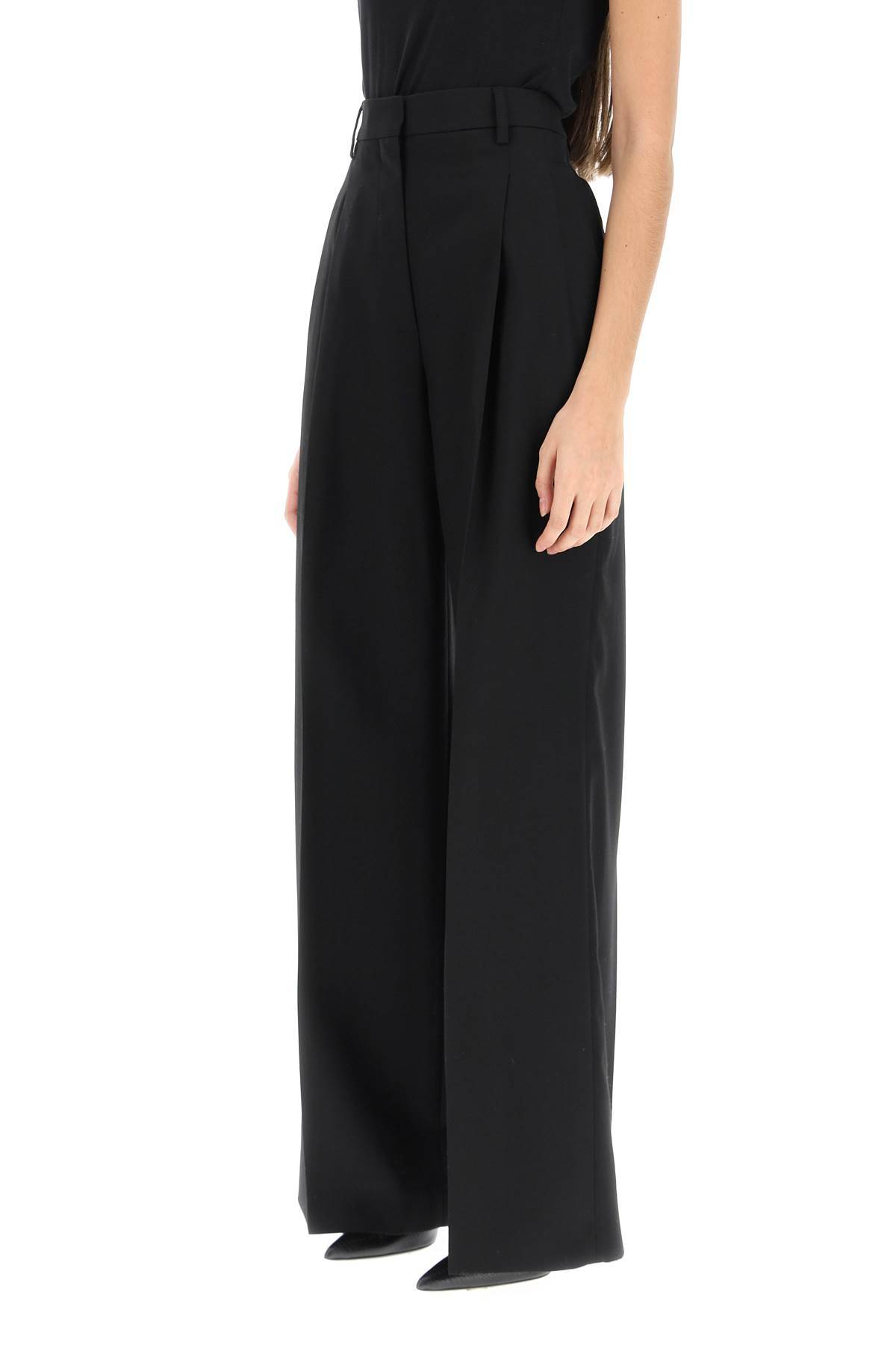 Shop Burberry Wool Pants With Darts In Black
