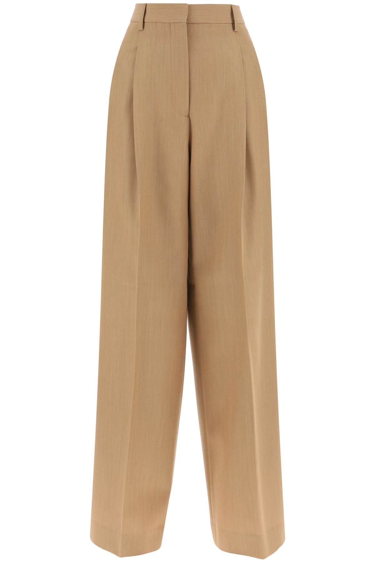 Shop Burberry 'madge' Wool Pants With Darts In Beige