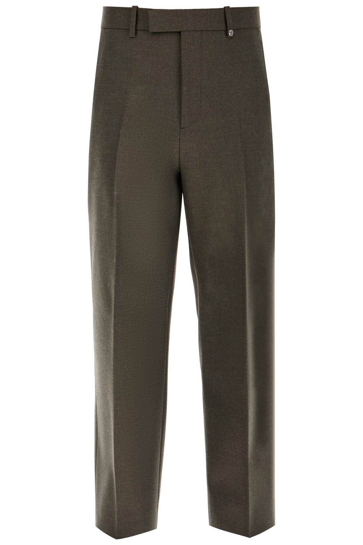 Shop Burberry Wool Twill Trousers In Eight In Khaki