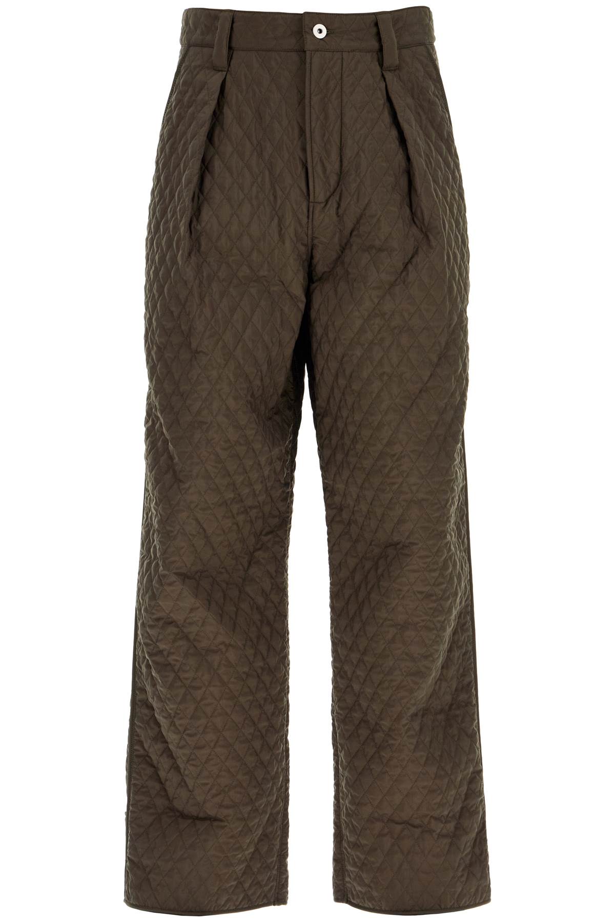 Shop Burberry Quilted Nylon Pants For In Khaki