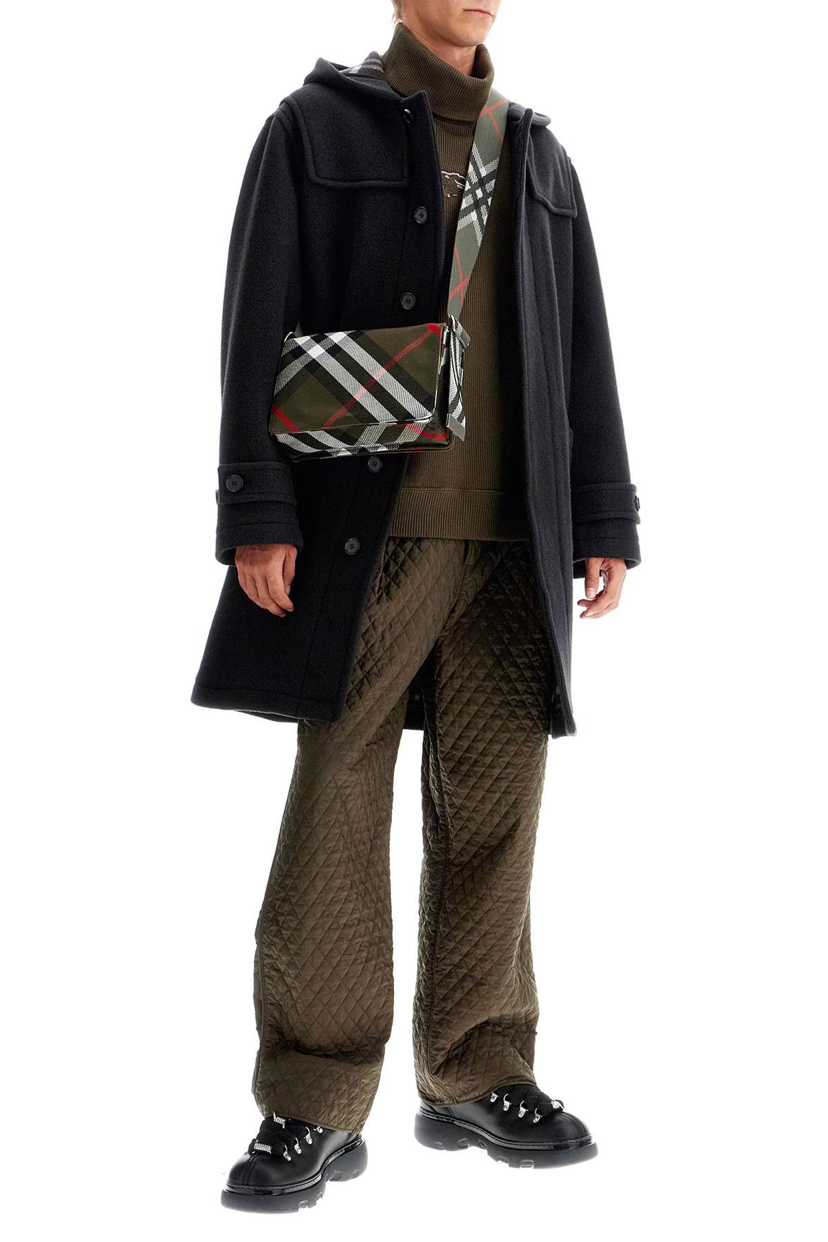 Shop Burberry Quilted Nylon Pants For In Khaki