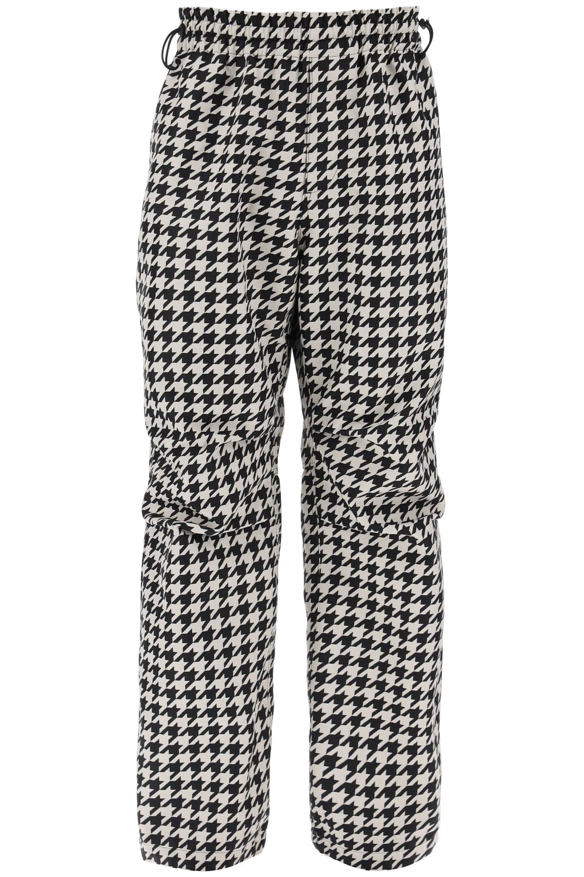 Shop Burberry Workwear Pants In Houndstooth In White,black