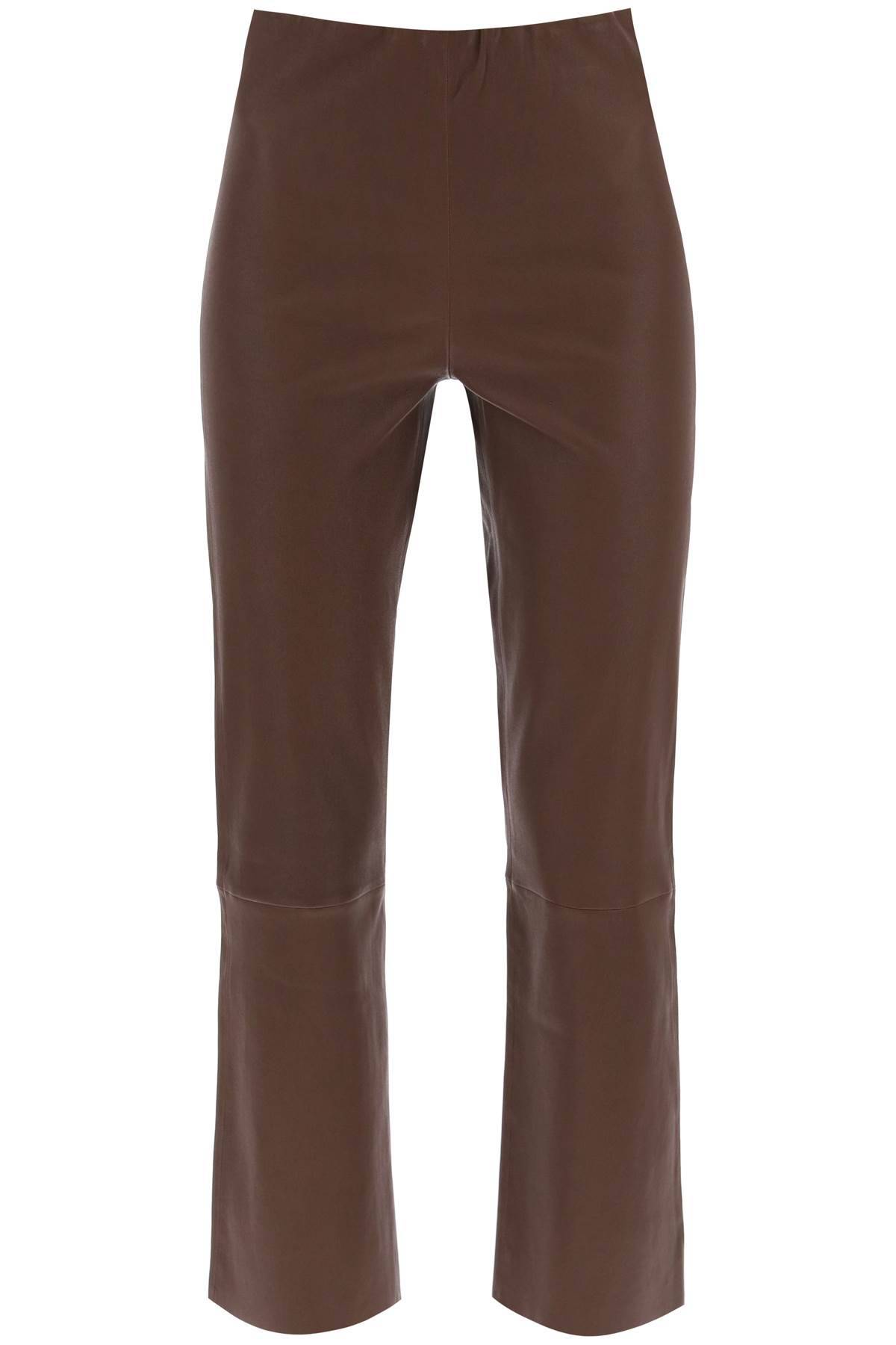 Shop By Malene Birger Florentina Leather Pants In Brown