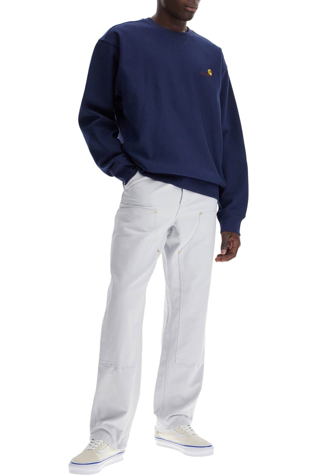 Shop Carhartt Organic Cotton Double Knee Pants In Light Blue