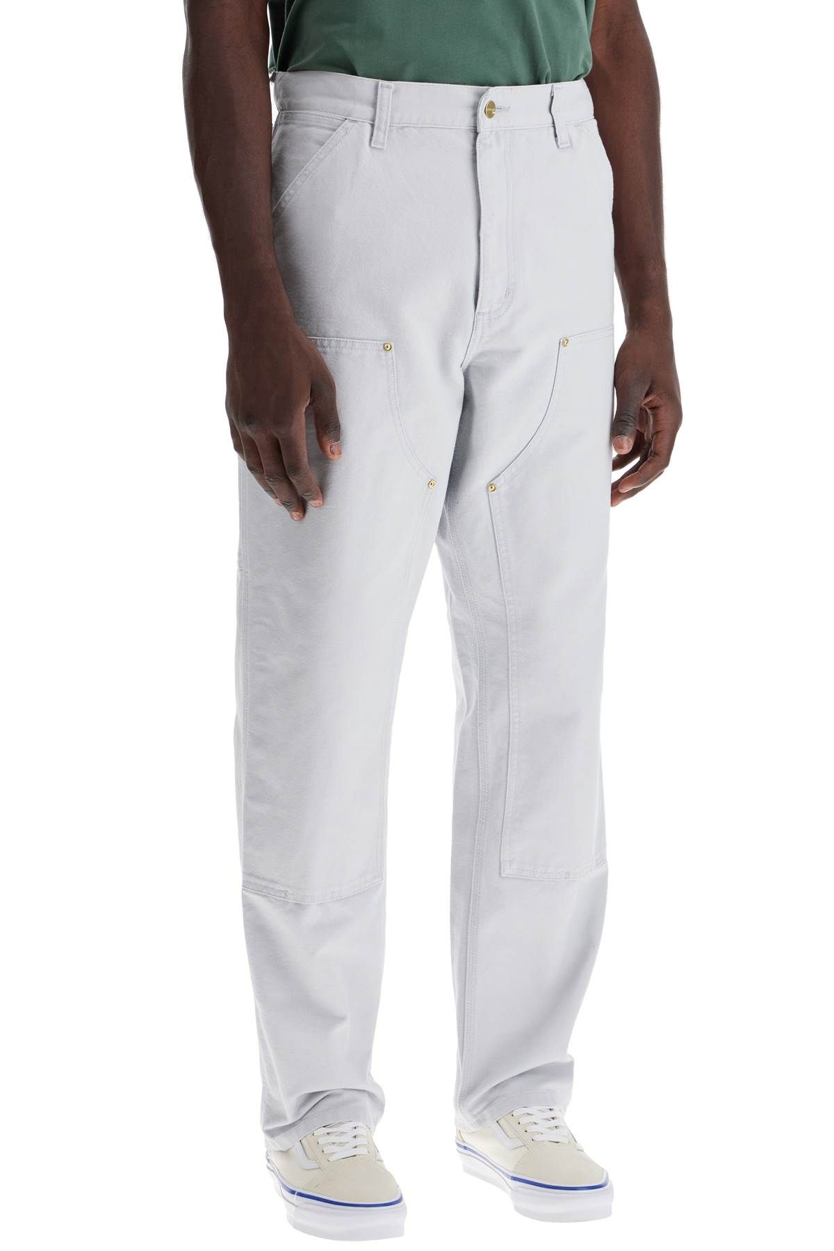 Shop Carhartt Organic Cotton Double Knee Pants In Light Blue