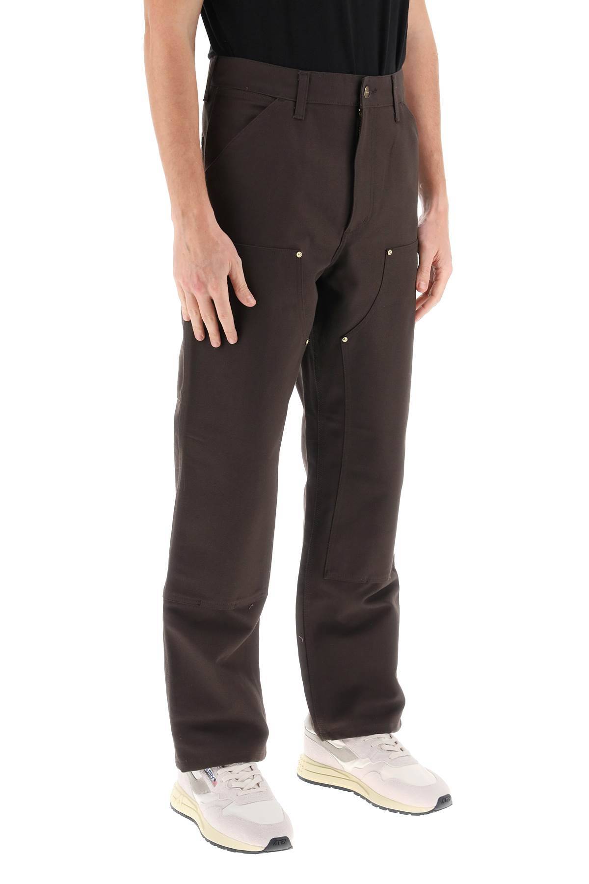 Shop Carhartt Organic Cotton Double Knee Pants In Brown