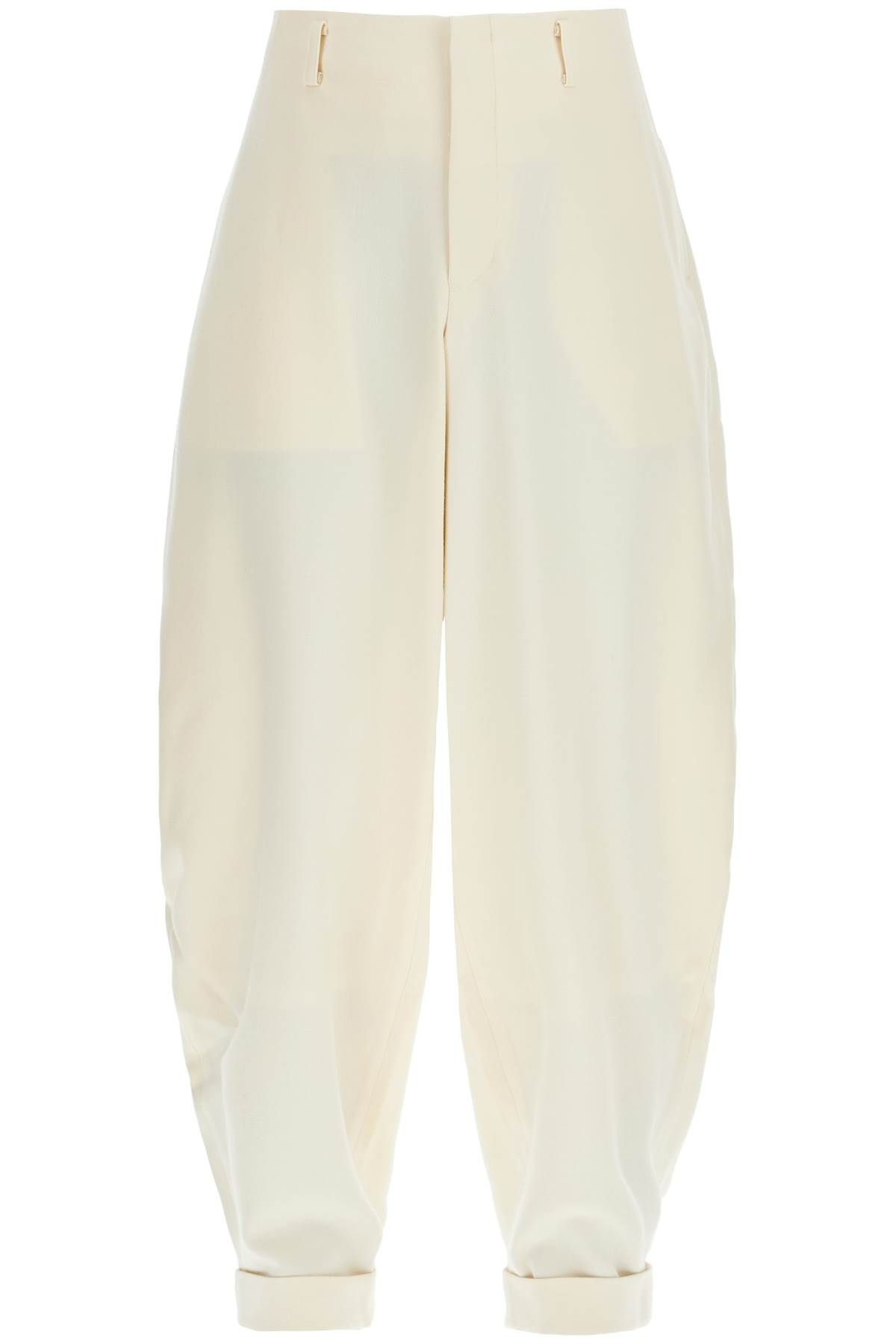 Shop Comme Des Garçons Homme Deux Stretch Wool Barrel Pants For Men/w In White