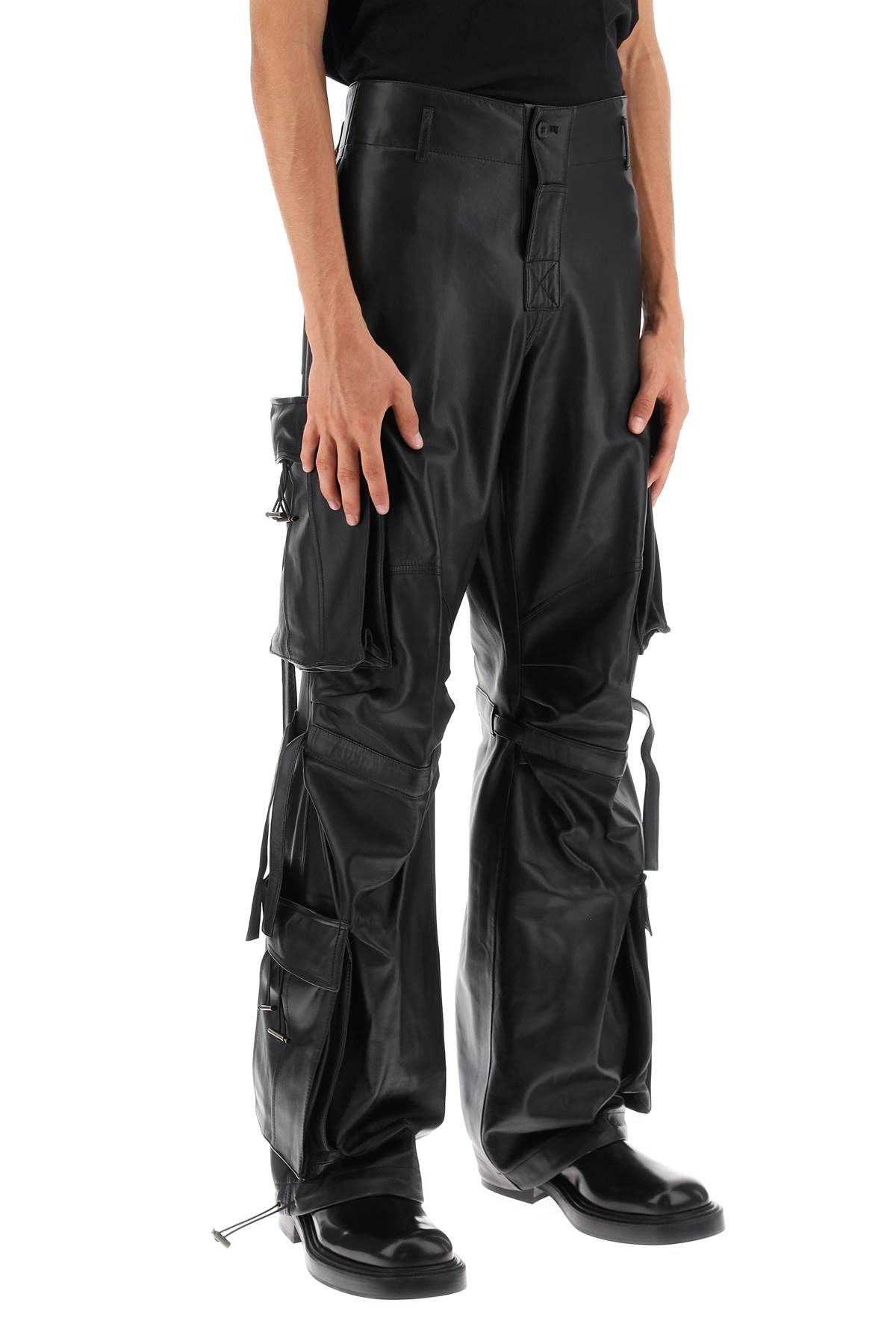 Shop Darkpark Luis Lamb-leather Cargo Pants In Black