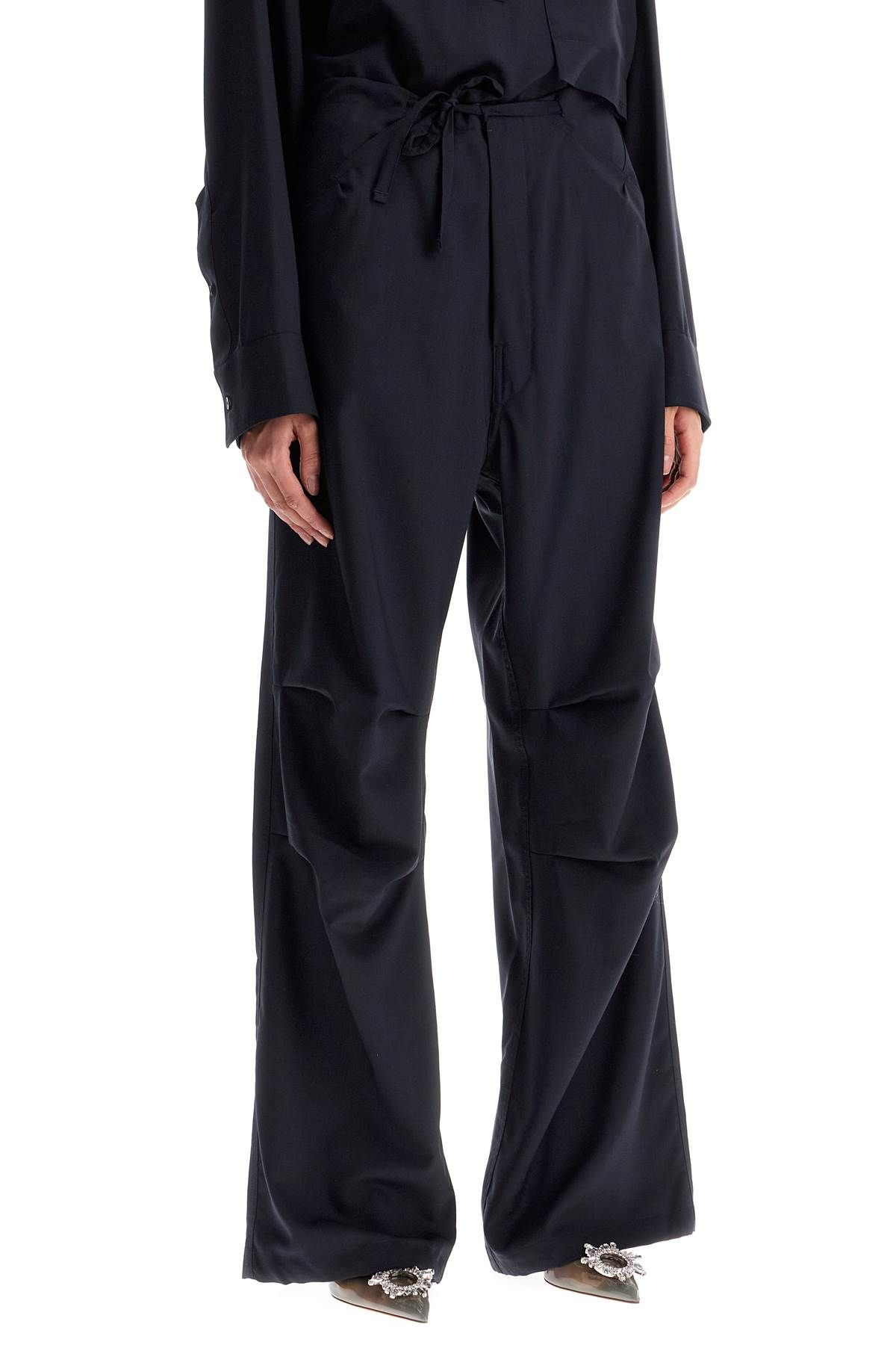 Shop Darkpark "daisy Wool Trousers In Cool Fabric In Blue