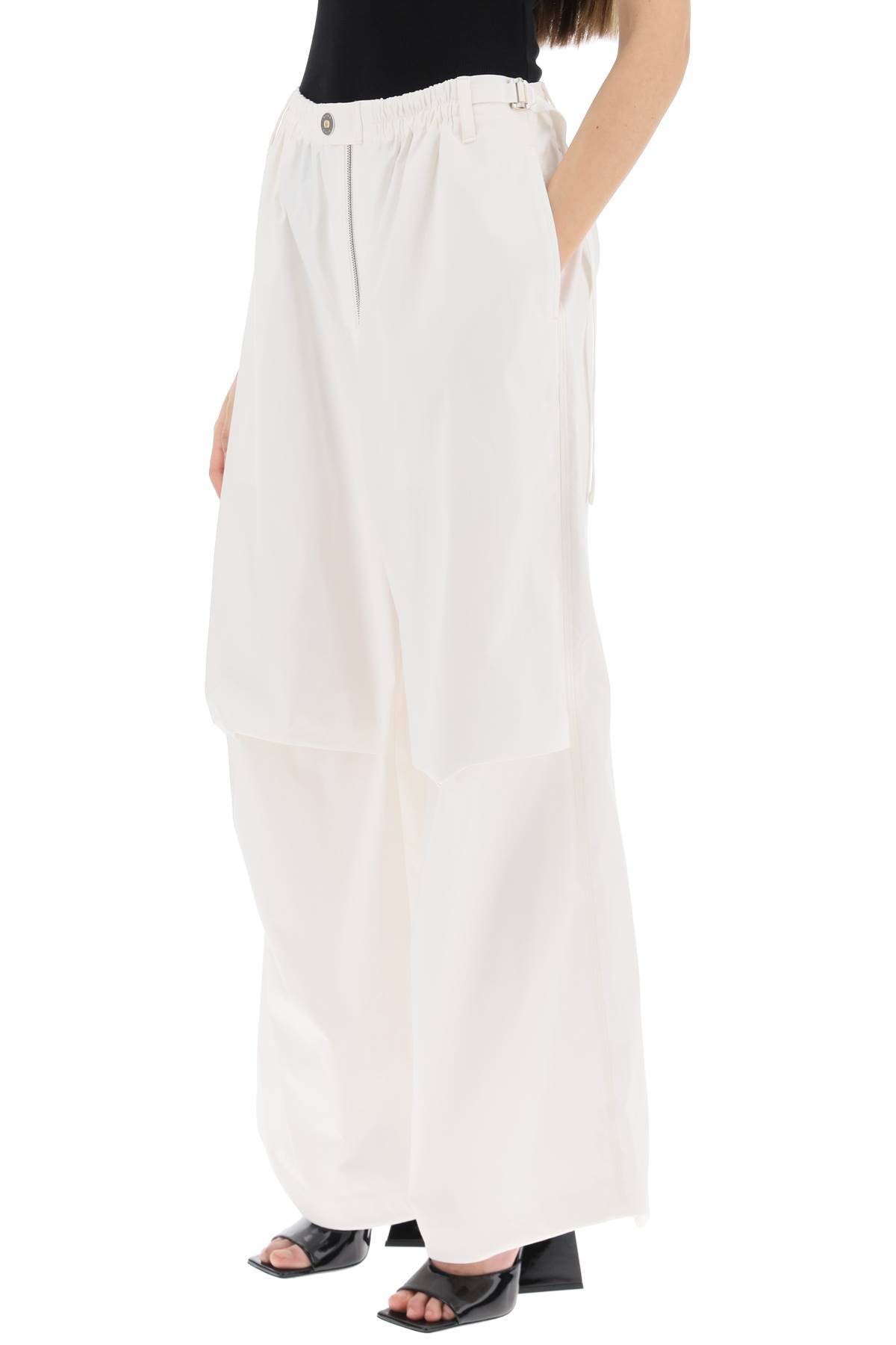 Shop Dion Lee Oversized Parachute Pants In White
