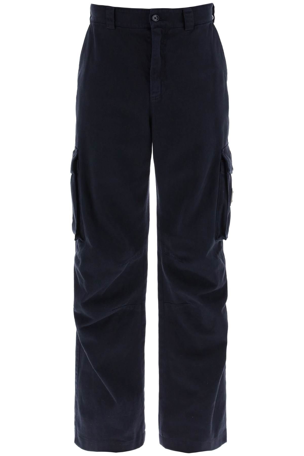 Shop Dolce & Gabbana Cargo Pants With Logo Plaque In Blue