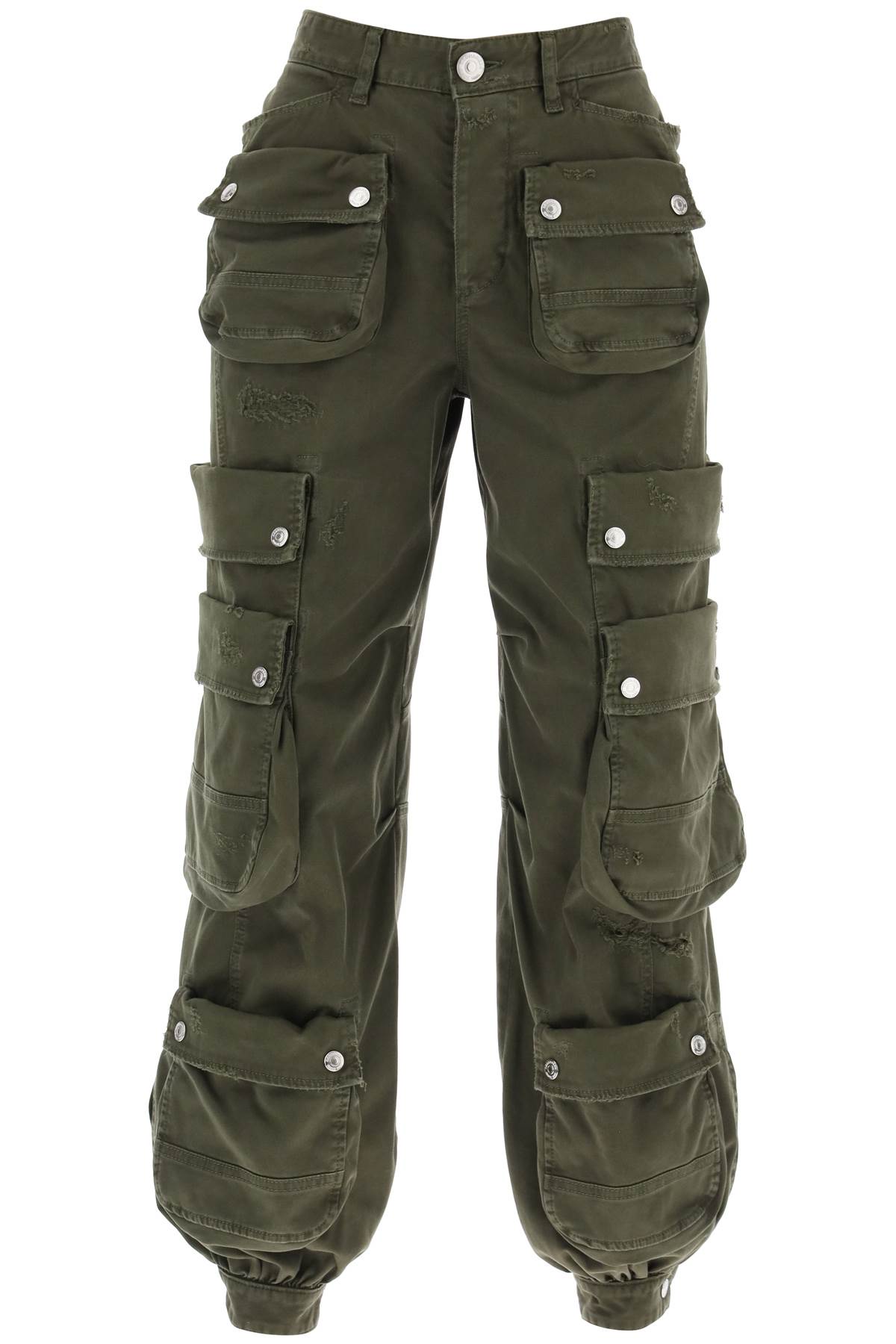 Shop Dsquared2 Wide Leg Cargo Pants In Green