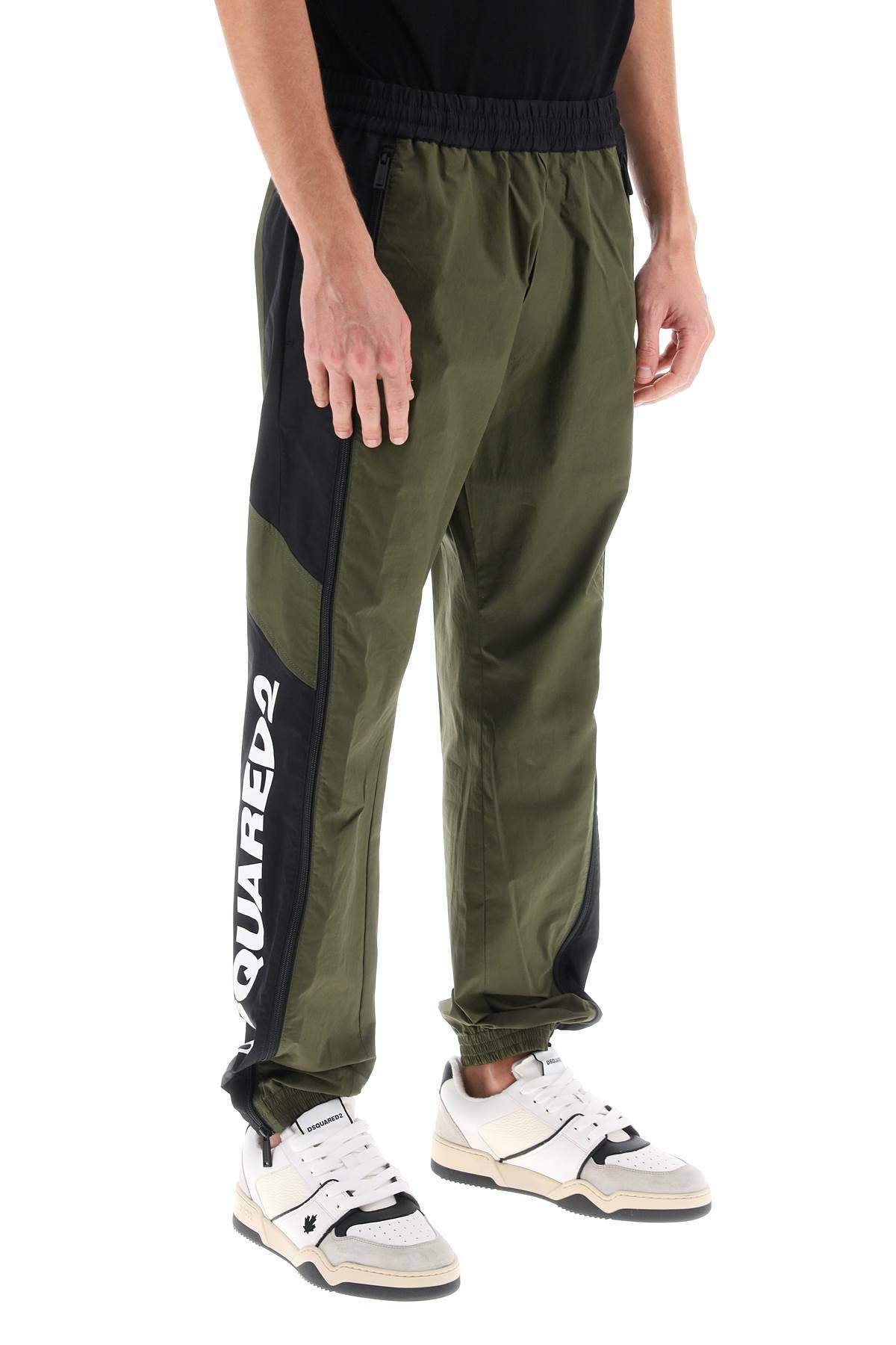 Shop Dsquared2 Stretch Cotton Pants In Black,green