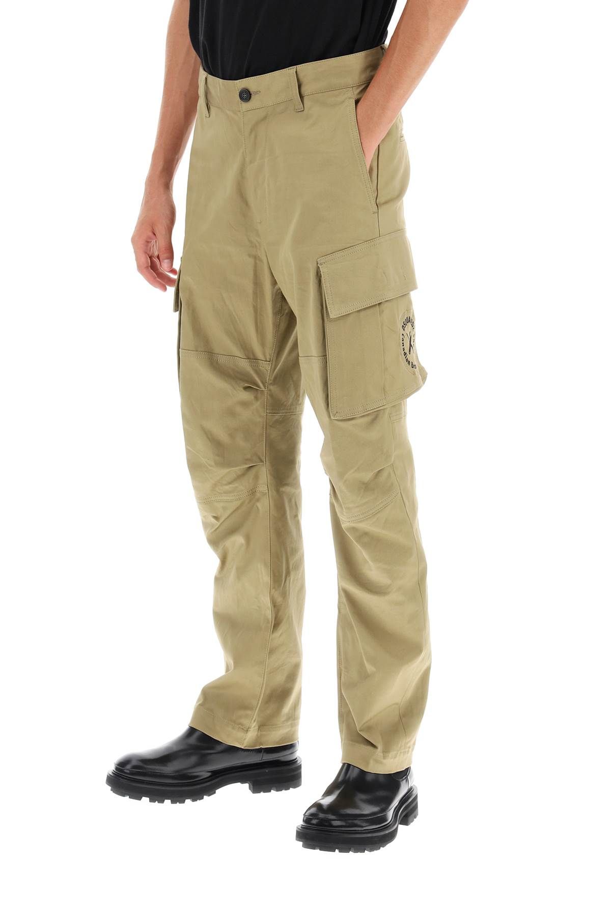 Shop Dsquared2 Regular Fit Cargo Pants In Beige