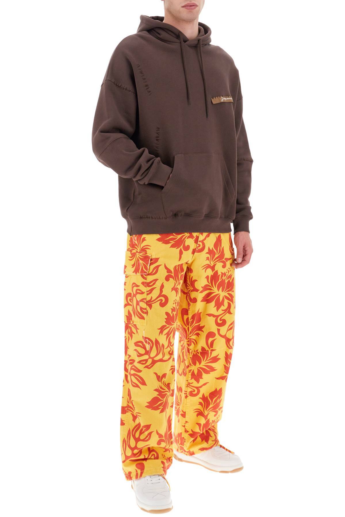 Shop Erl Floral Cargo Pants In Yellow,red