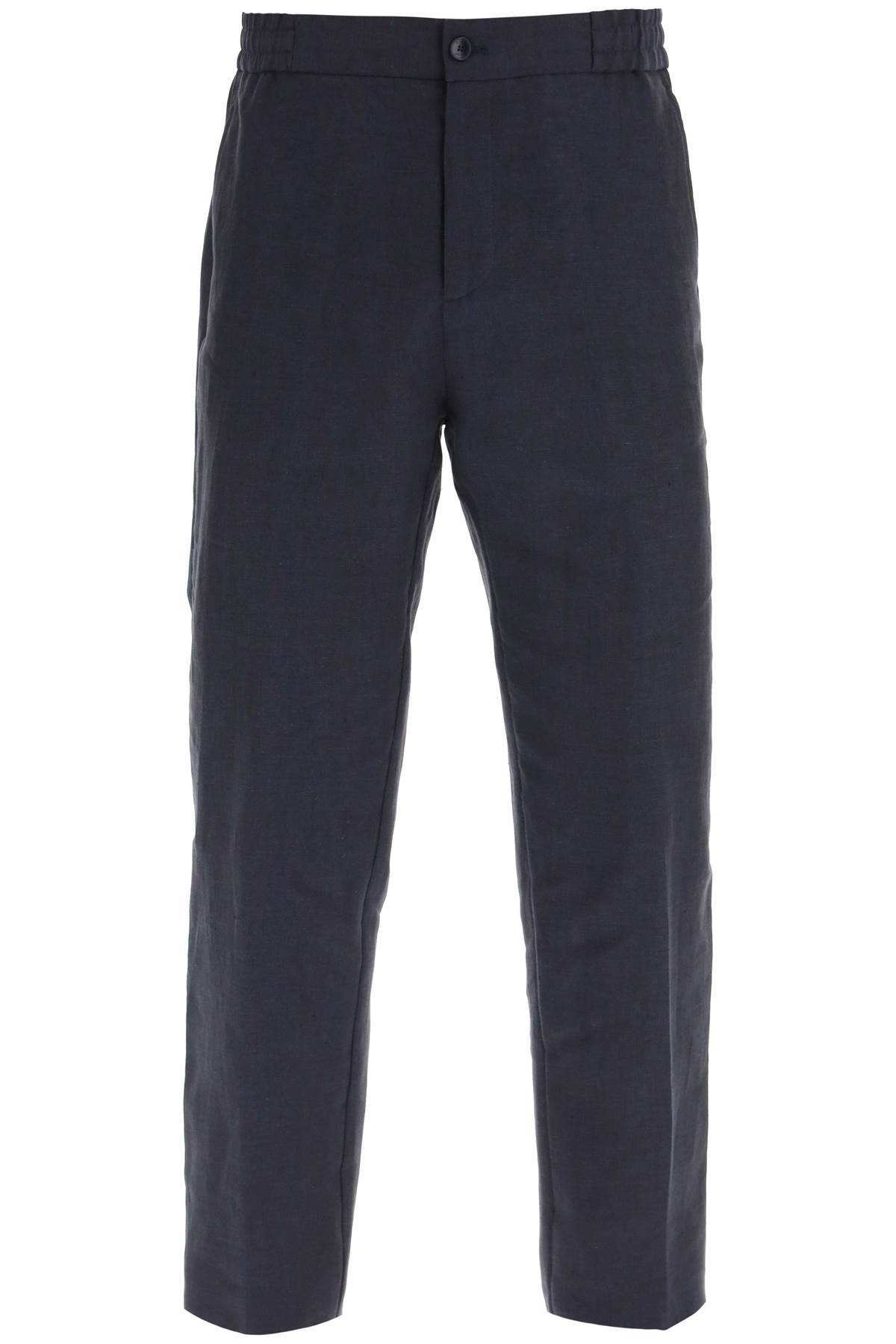 Shop Etro Linen Pants In Blue