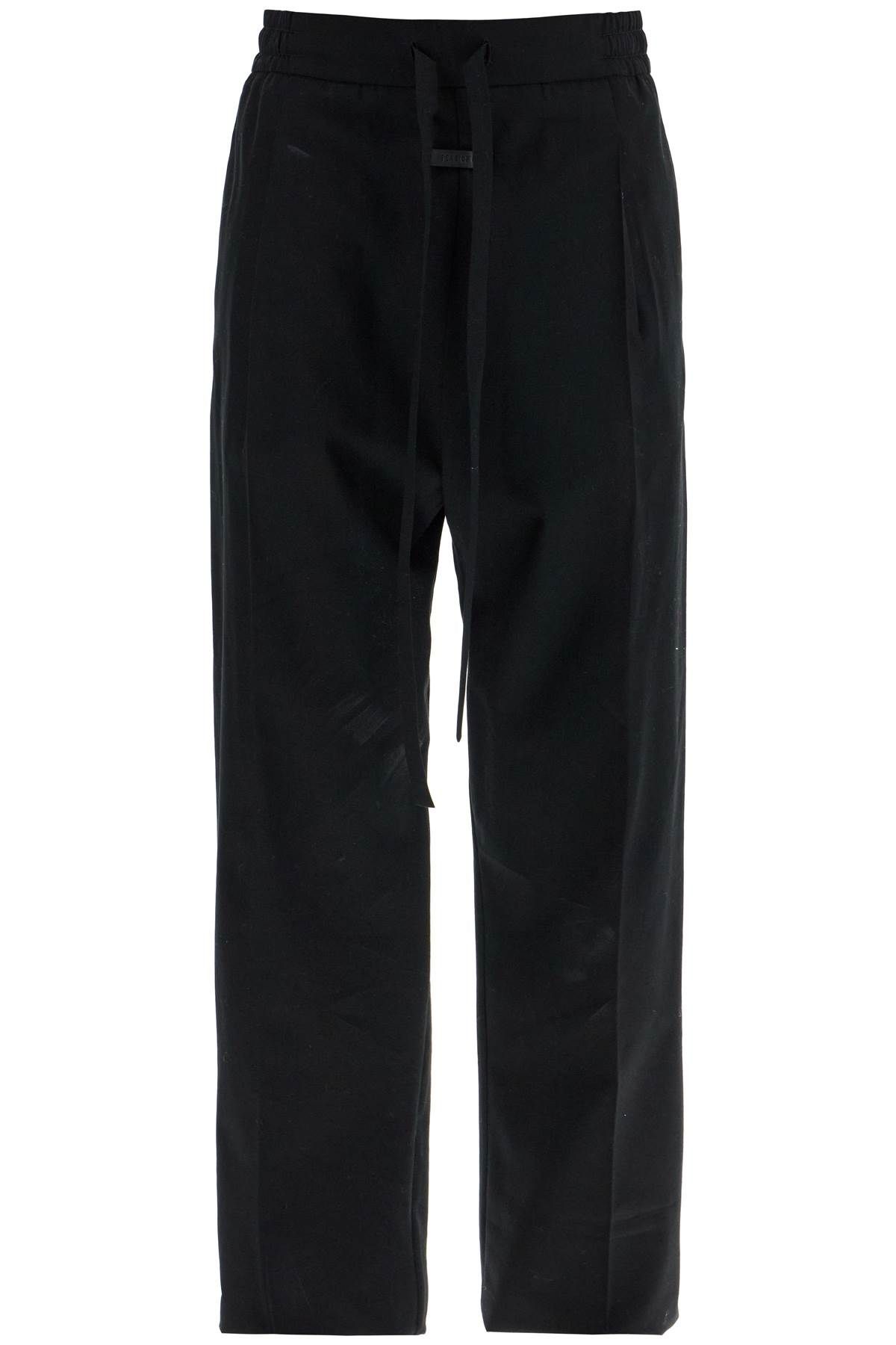 FEAR OF GOD wide leg black cotton and wool pants