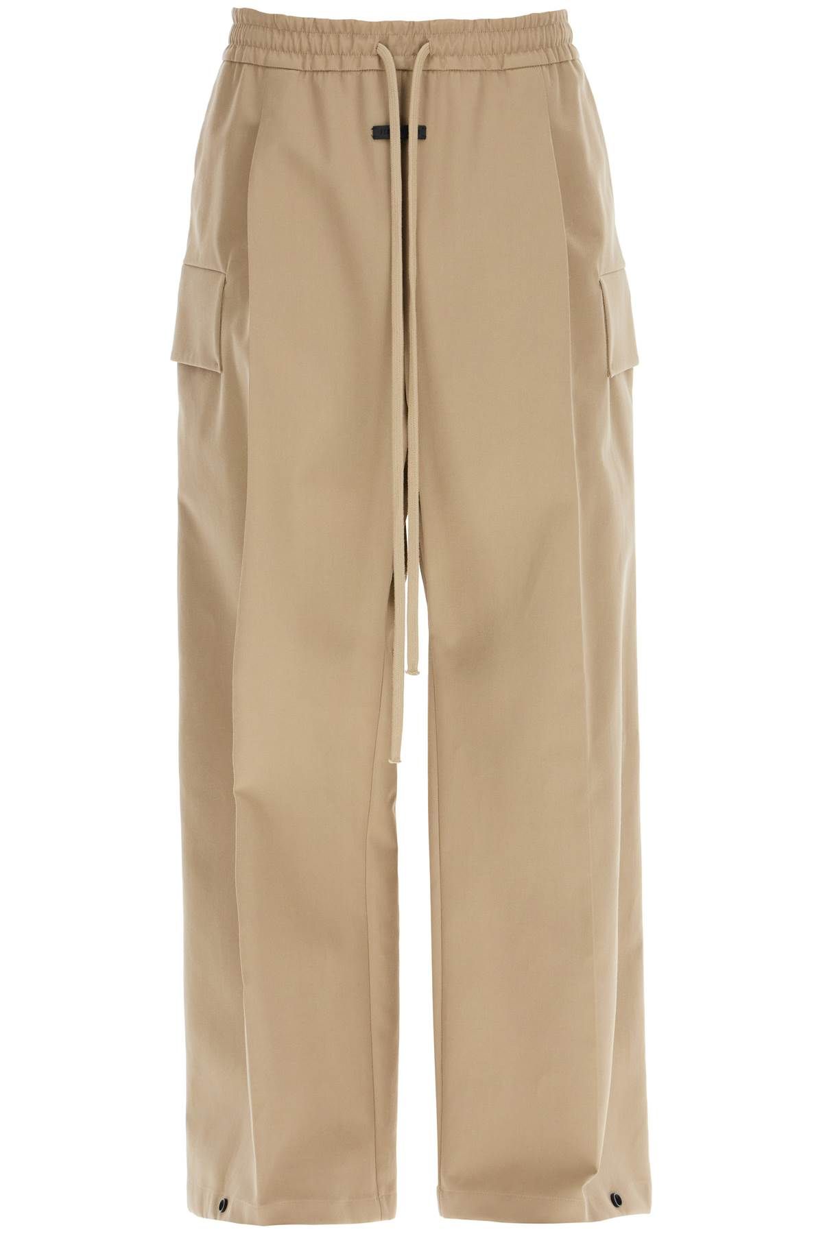 Shop Fear Of God Cargo Wool And Cotton Blend Trousers In Beige