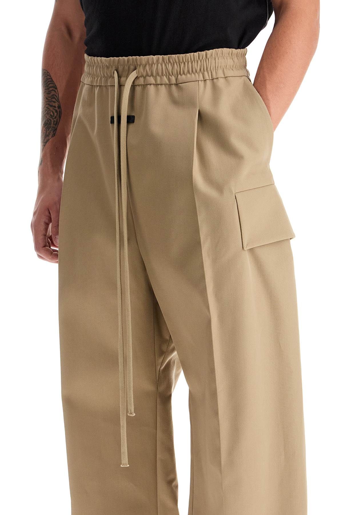 Shop Fear Of God Cargo Wool And Cotton Blend Trousers In Beige