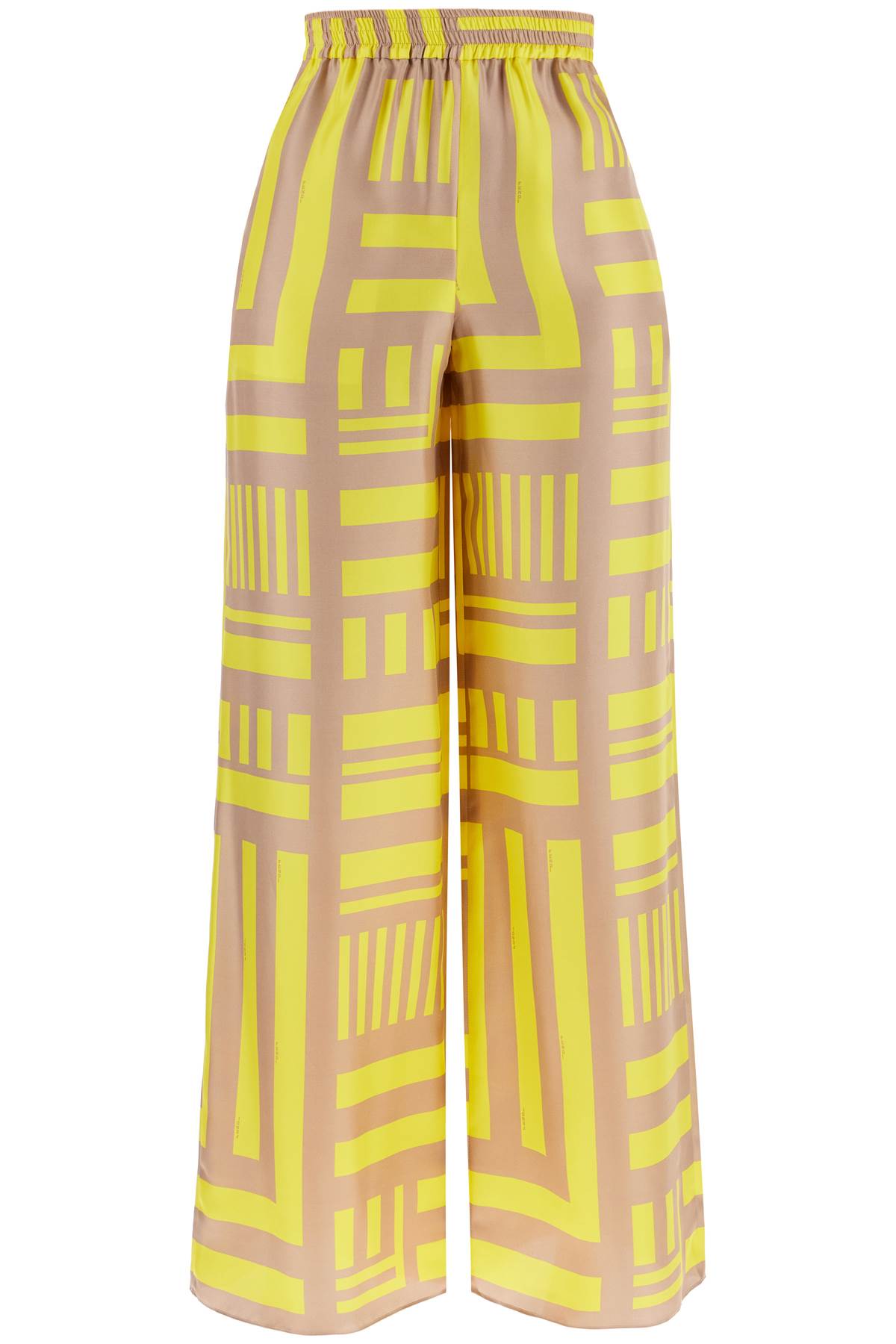 Shop Fendi Labyrinth Palazzo In Yellow