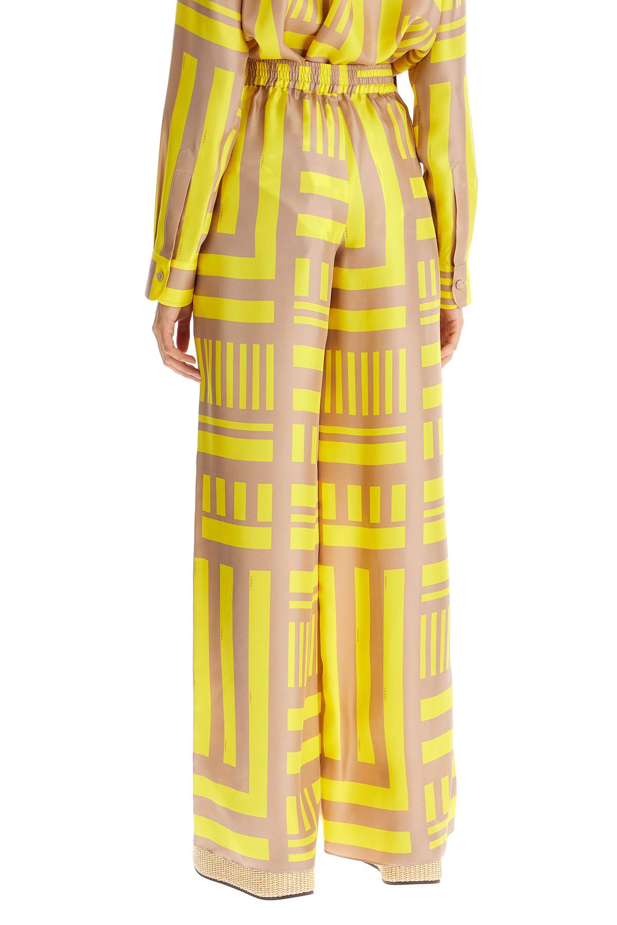 Shop Fendi Labyrinth Palazzo In Yellow