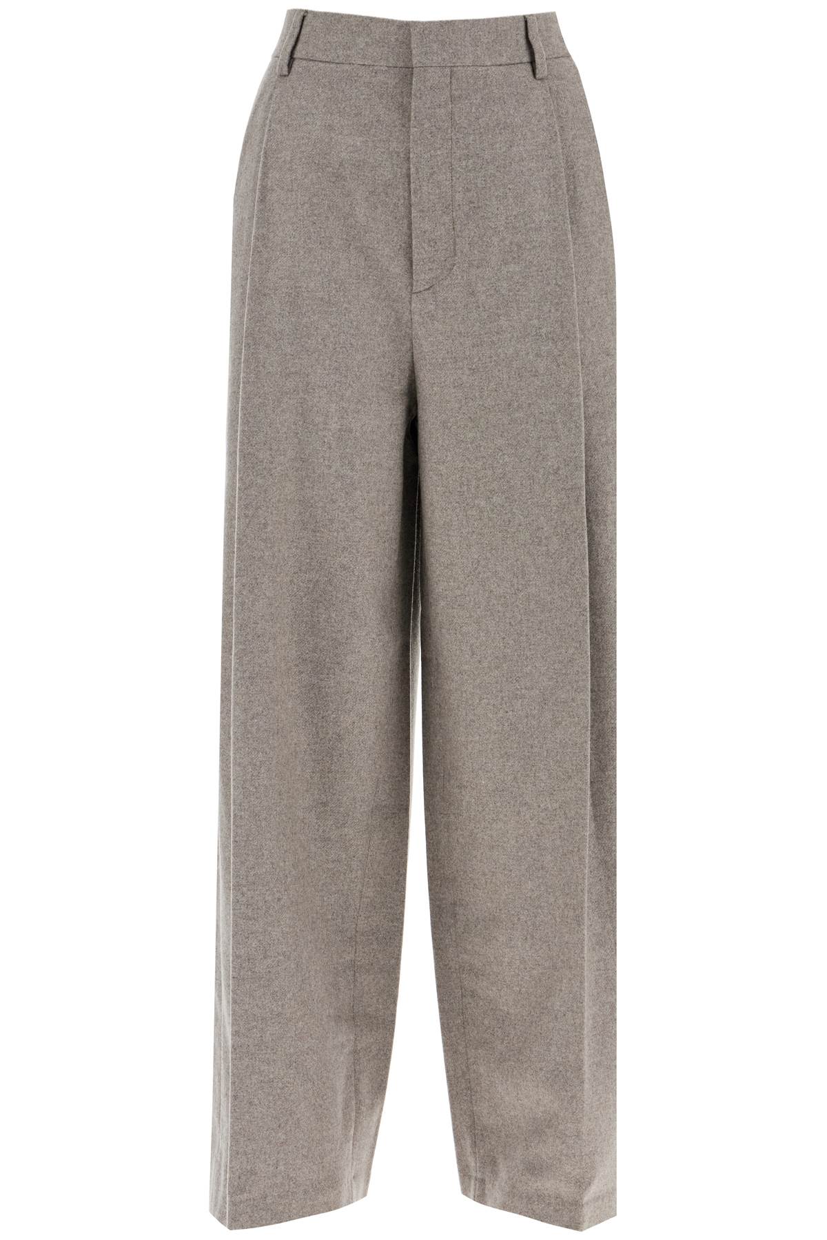 Shop Filippa K Wide Leg Flannel Trousers For Men Or In Grey