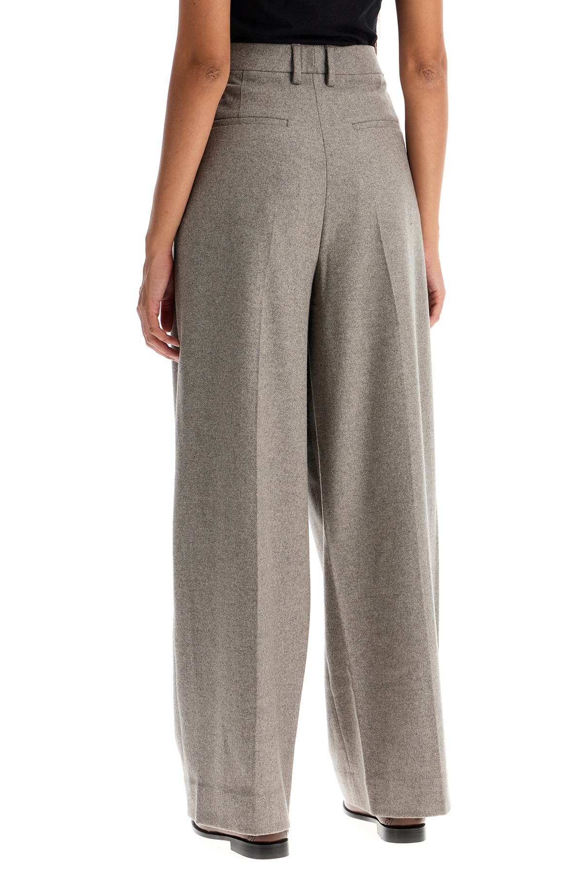 Shop Filippa K Wide Leg Flannel Trousers For Men Or In Grey