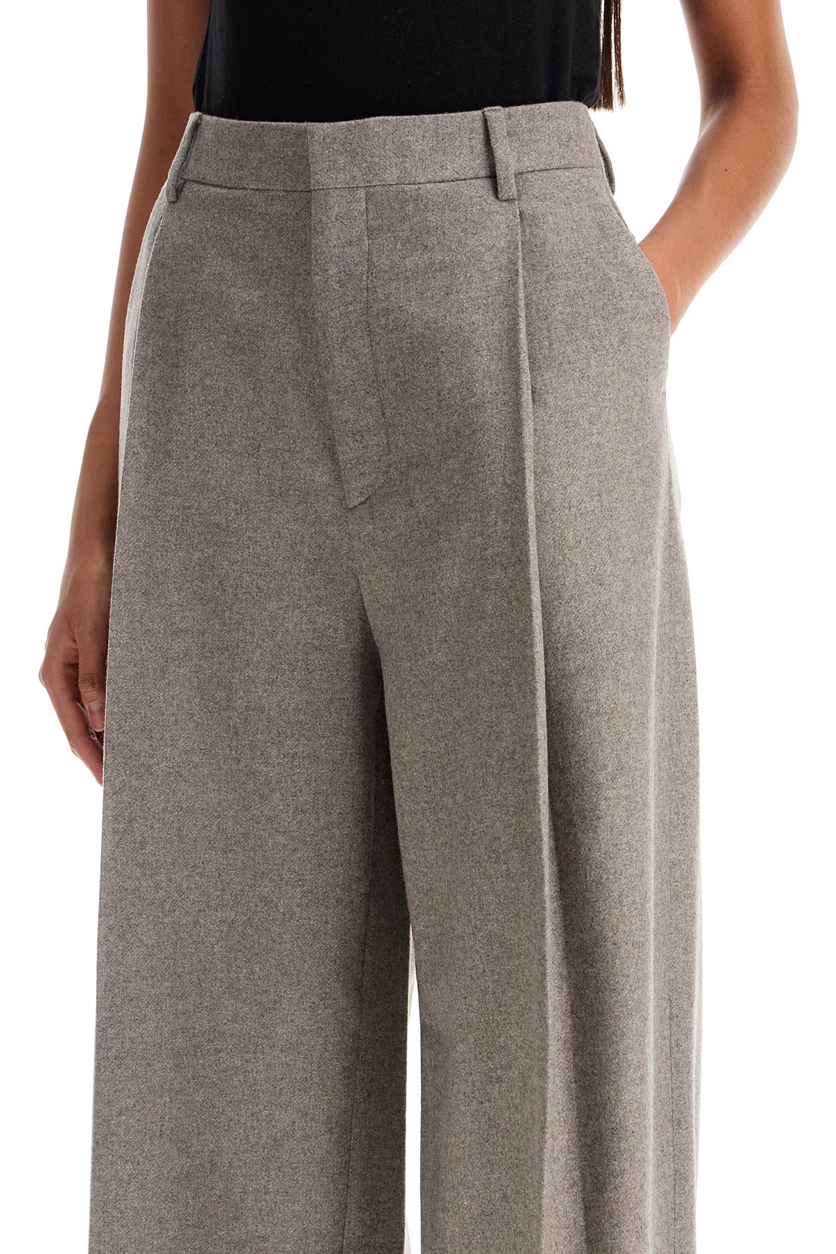 Shop Filippa K Wide Leg Flannel Trousers For Men Or In Grey