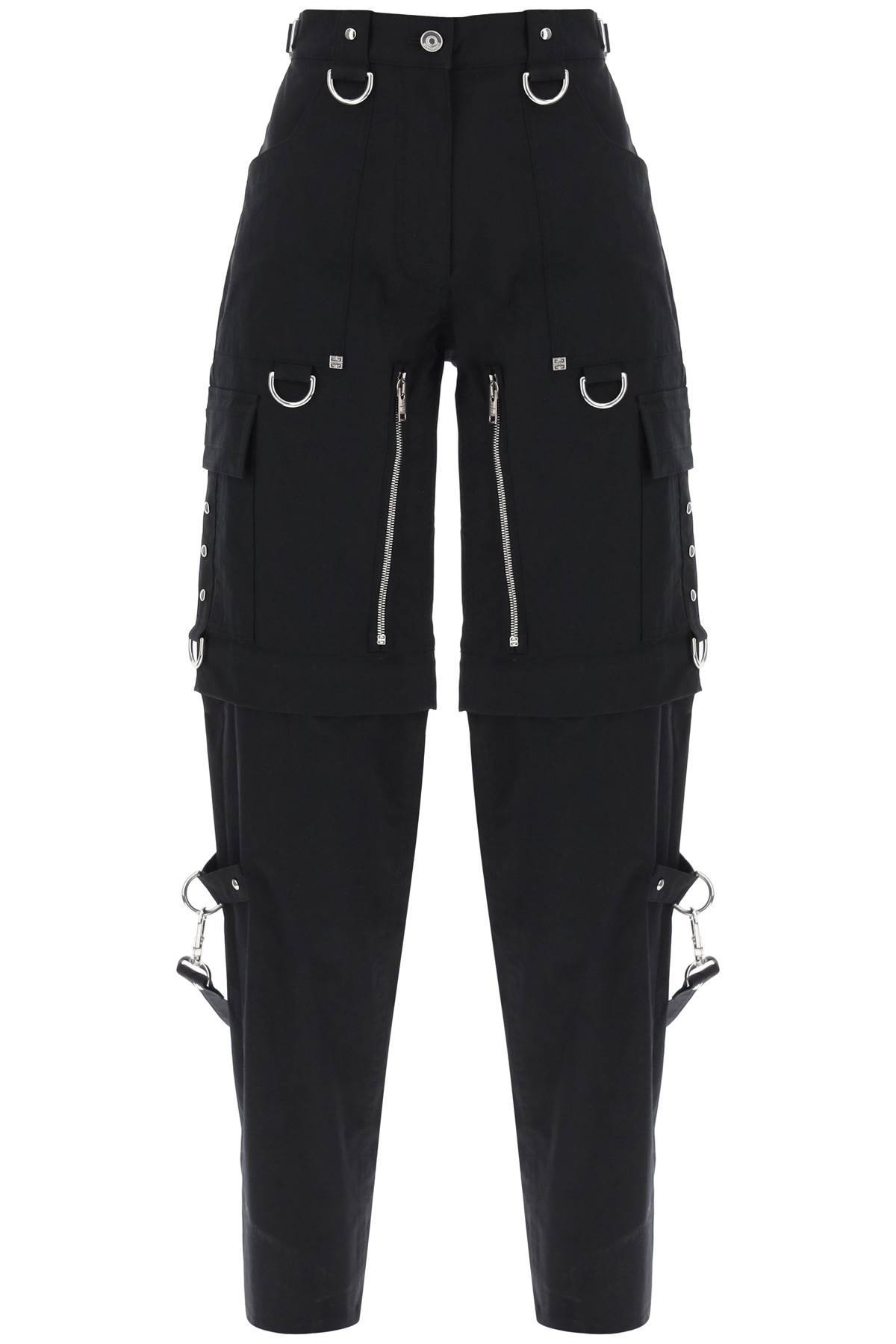Givenchy Convertible Cargo Pants With Suspenders In Black