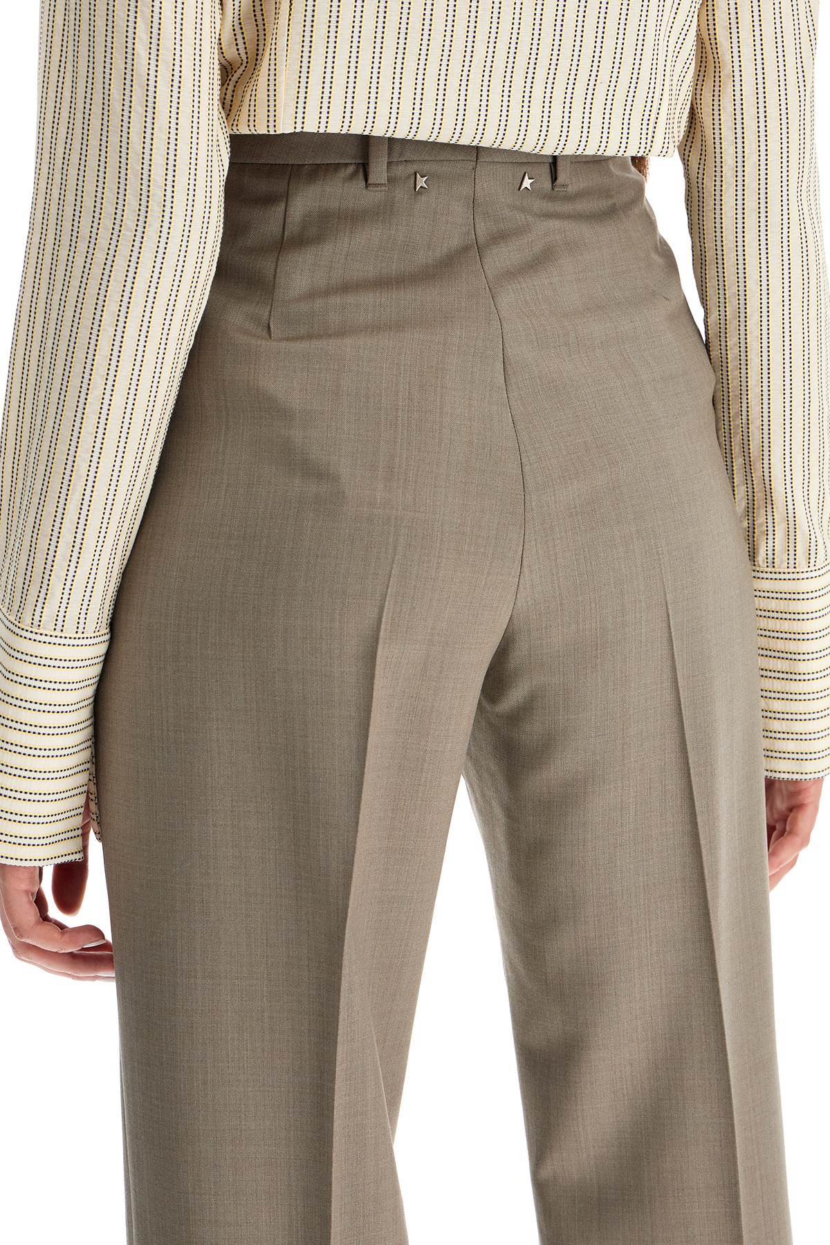 Shop Golden Goose Lightweight Tailored Wool Trousers In Neutro