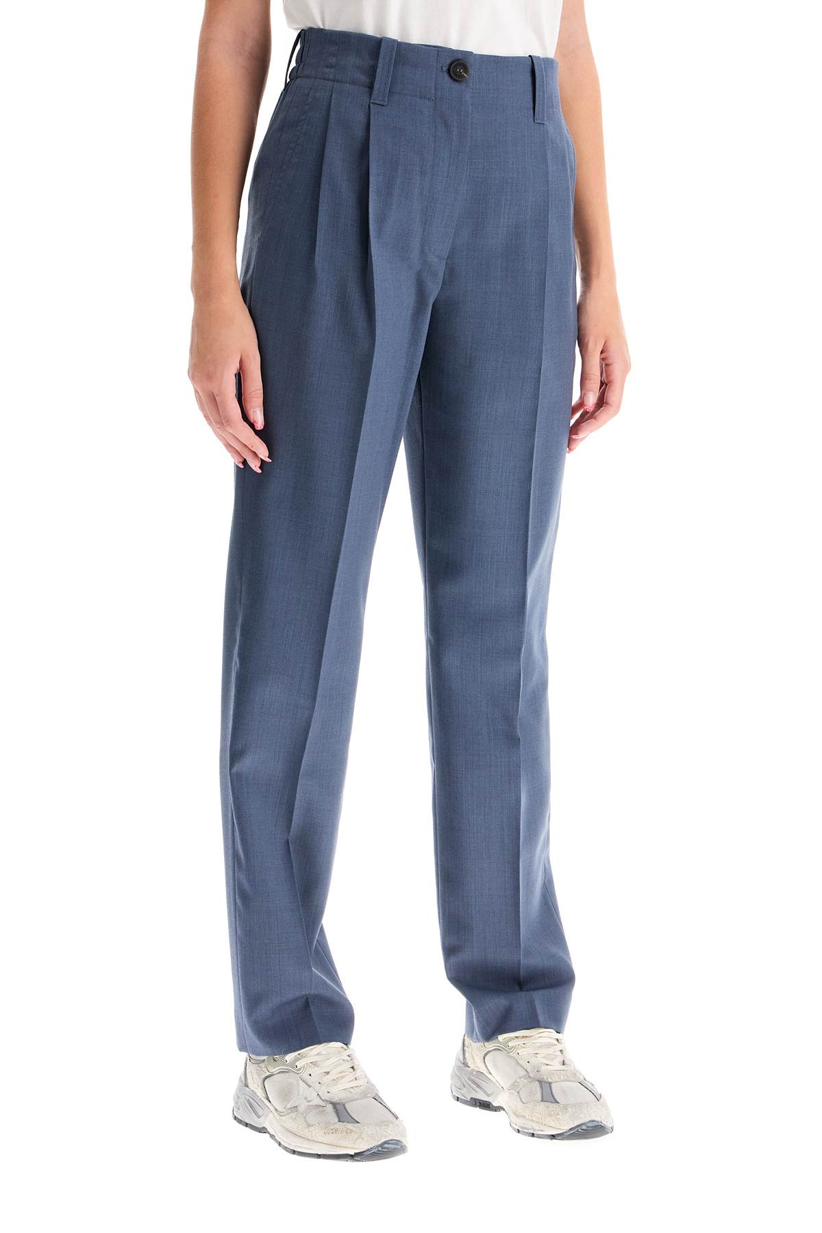 Shop Golden Goose Soft Wool Trousers For Comfortable Wear In Grey