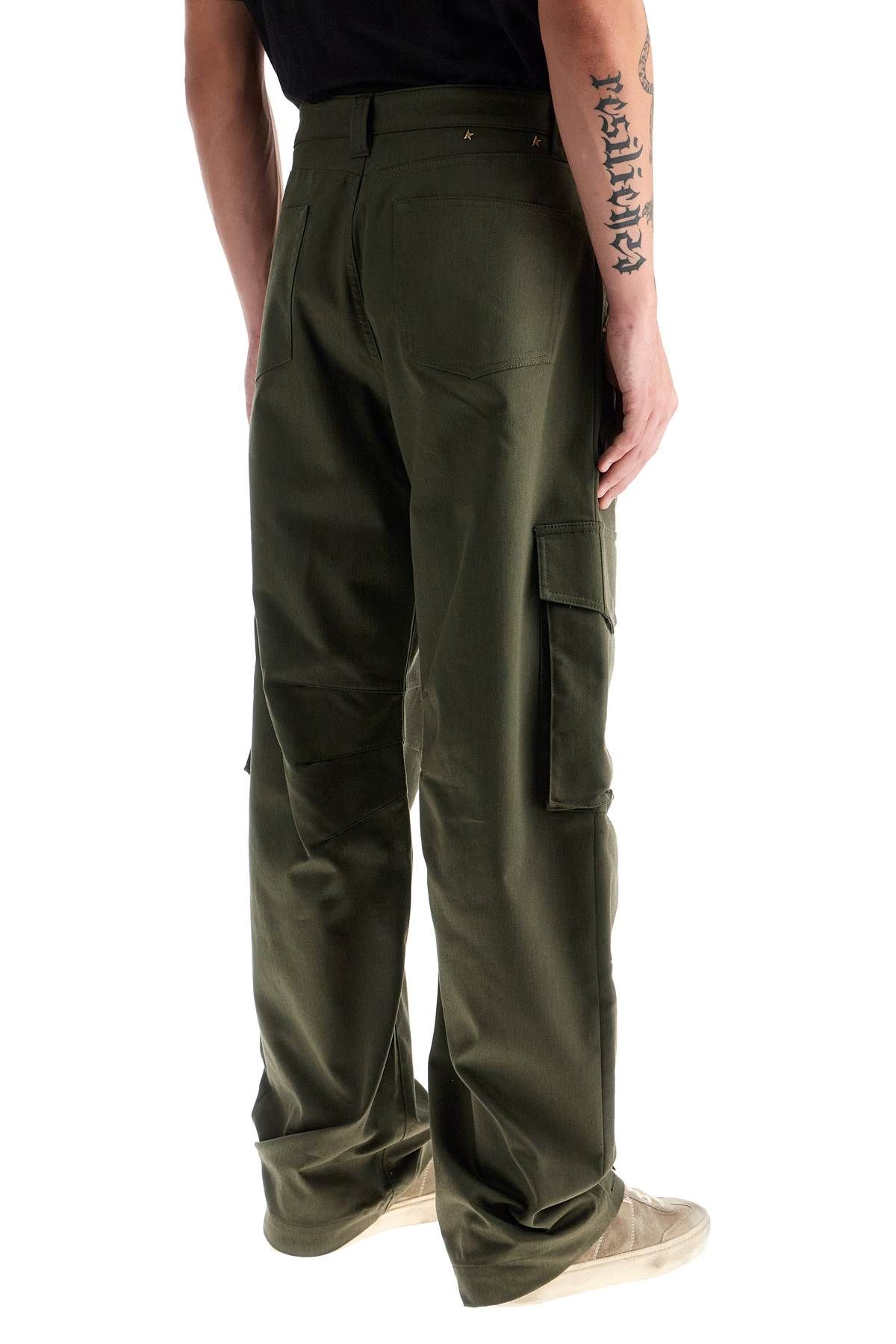 Shop Golden Goose Twill Cargo Pants In Italian In Green