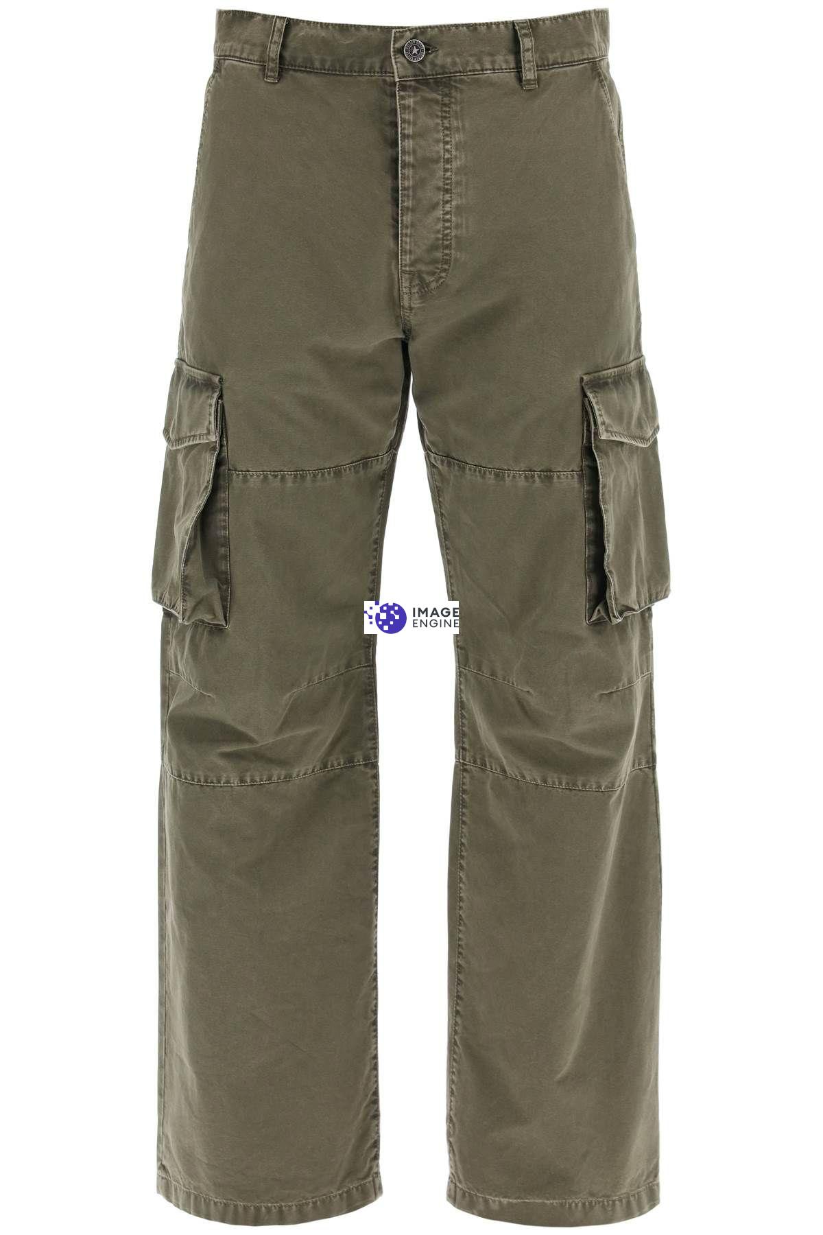 Shop Golden Goose Cargo Canvas Pants For Men In Green,khaki