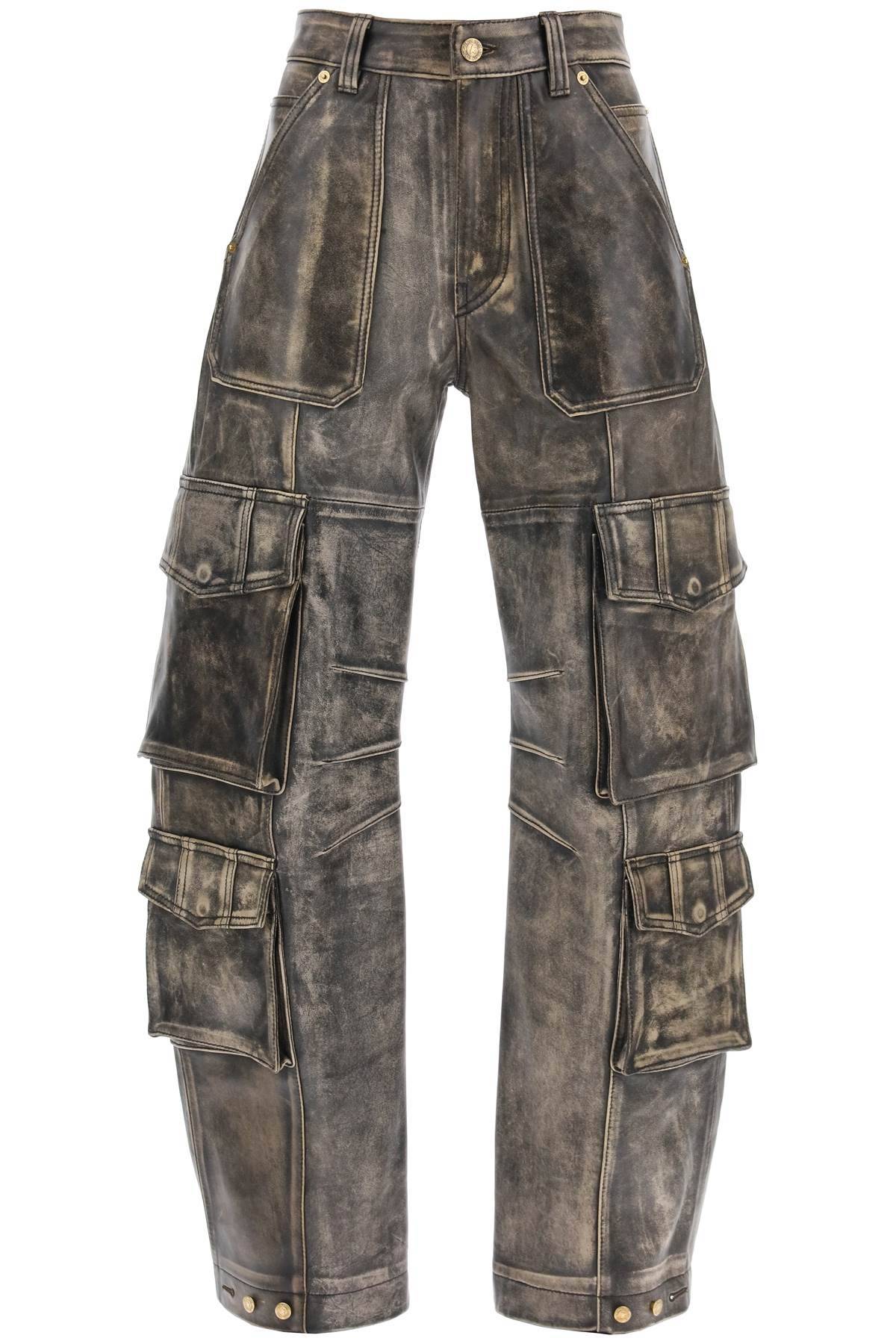 Shop Golden Goose Irin Cargo Pants In Vintage-effect Nappa Leather In Brown