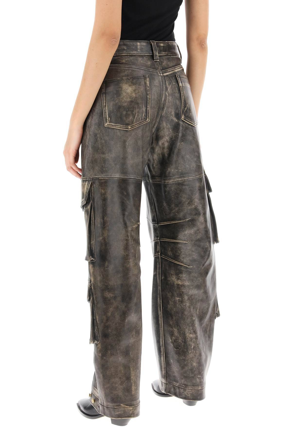Shop Golden Goose Irin Cargo Pants In Vintage-effect Nappa Leather In Brown