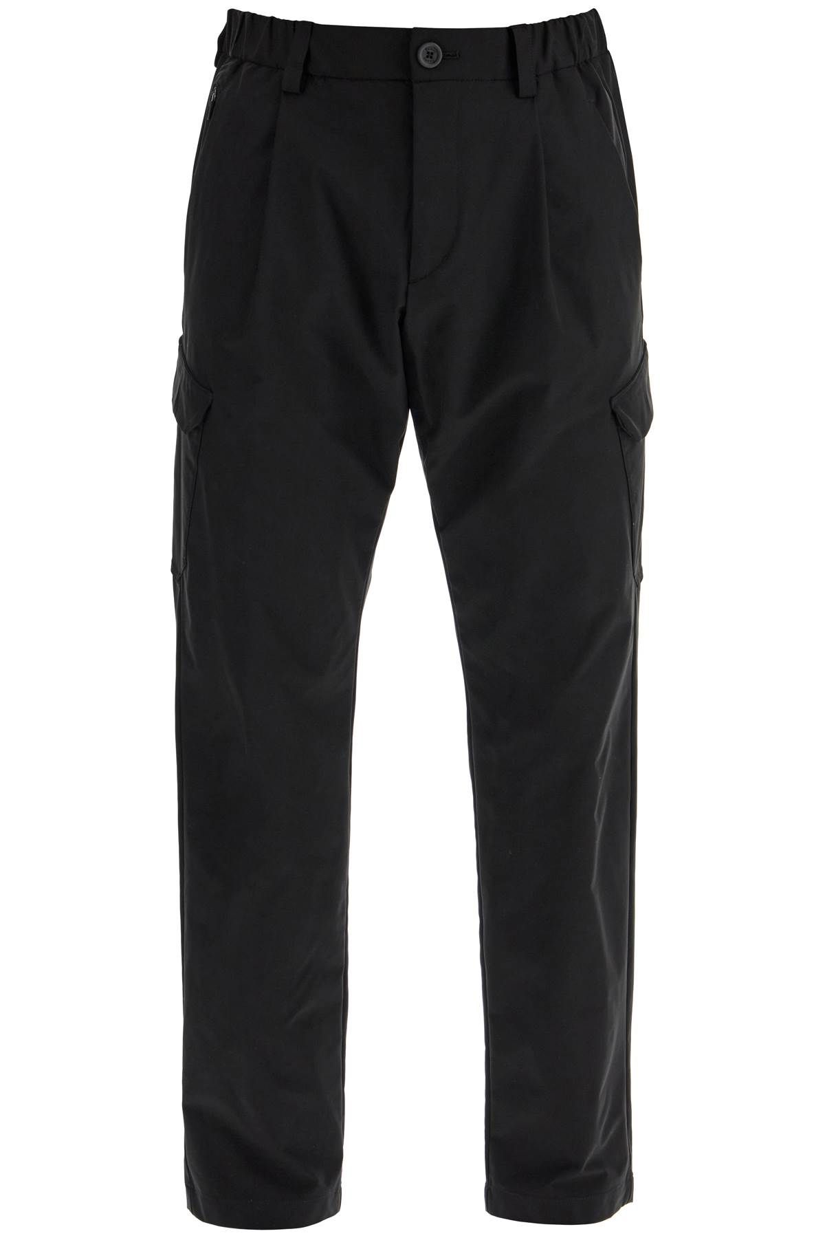 HERNO black polyester pants with patch pockets